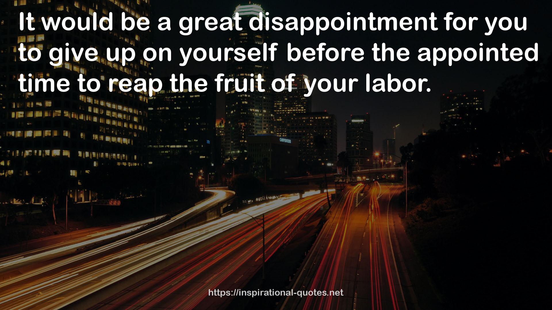 a great disappointment  QUOTES