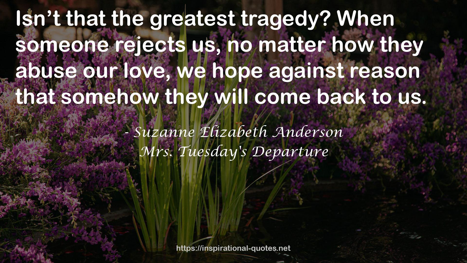 Mrs. Tuesday's Departure QUOTES