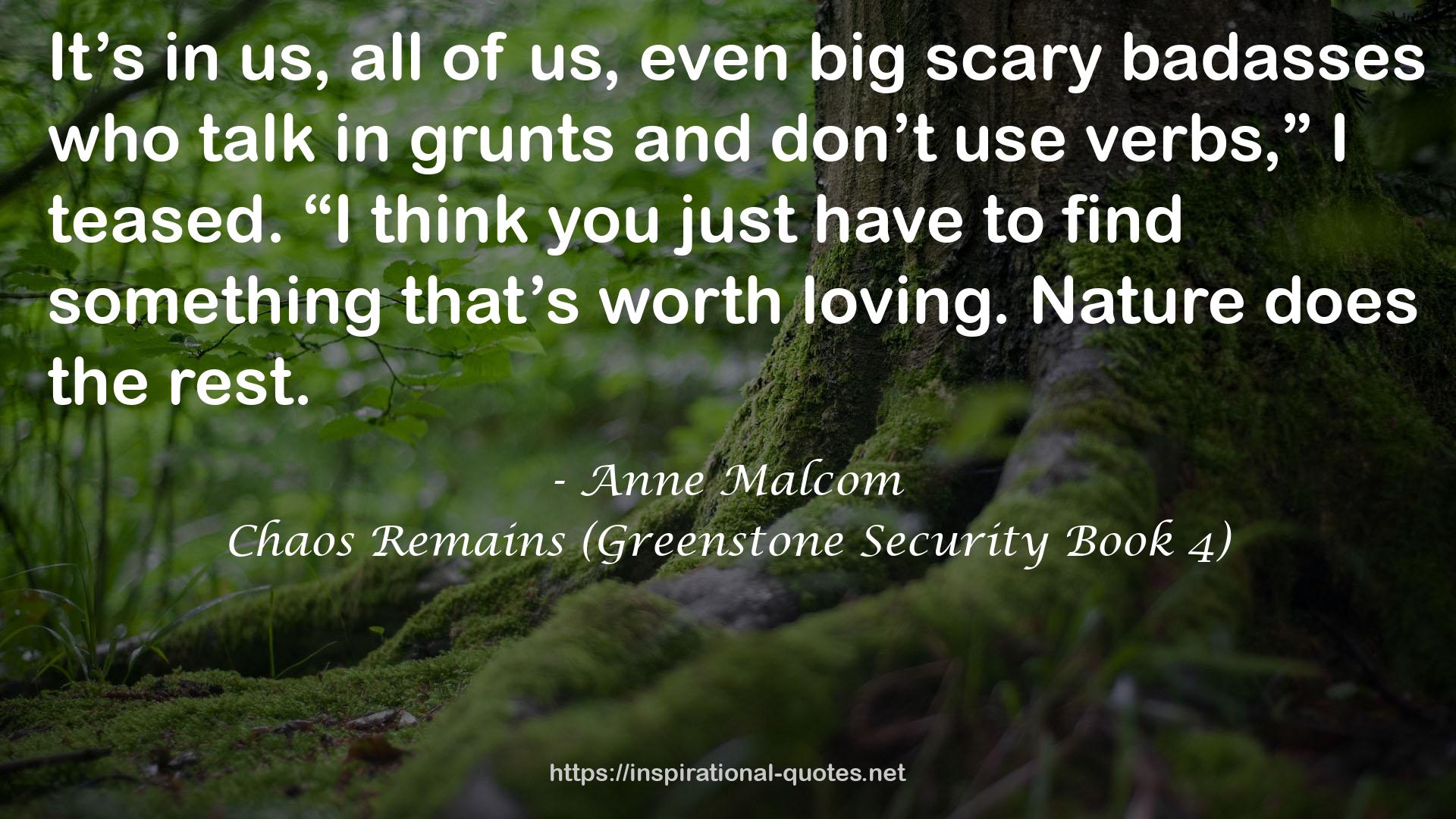 Chaos Remains (Greenstone Security Book 4) QUOTES