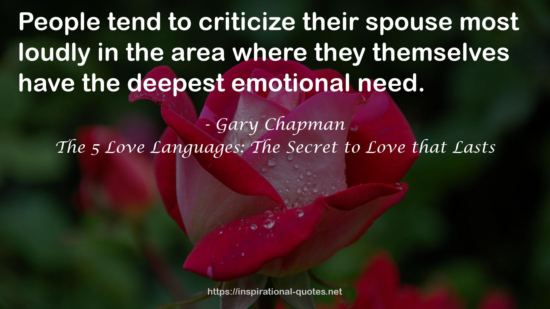 The 5 Love Languages: The Secret to Love that Lasts QUOTES