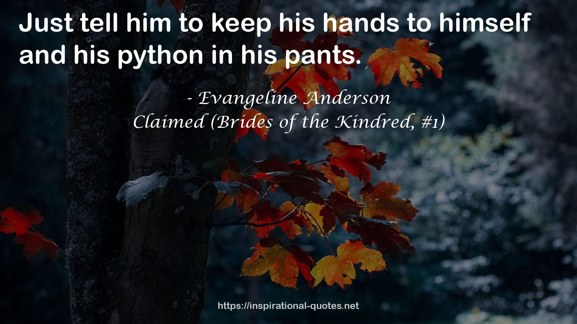 Claimed (Brides of the Kindred, #1) QUOTES