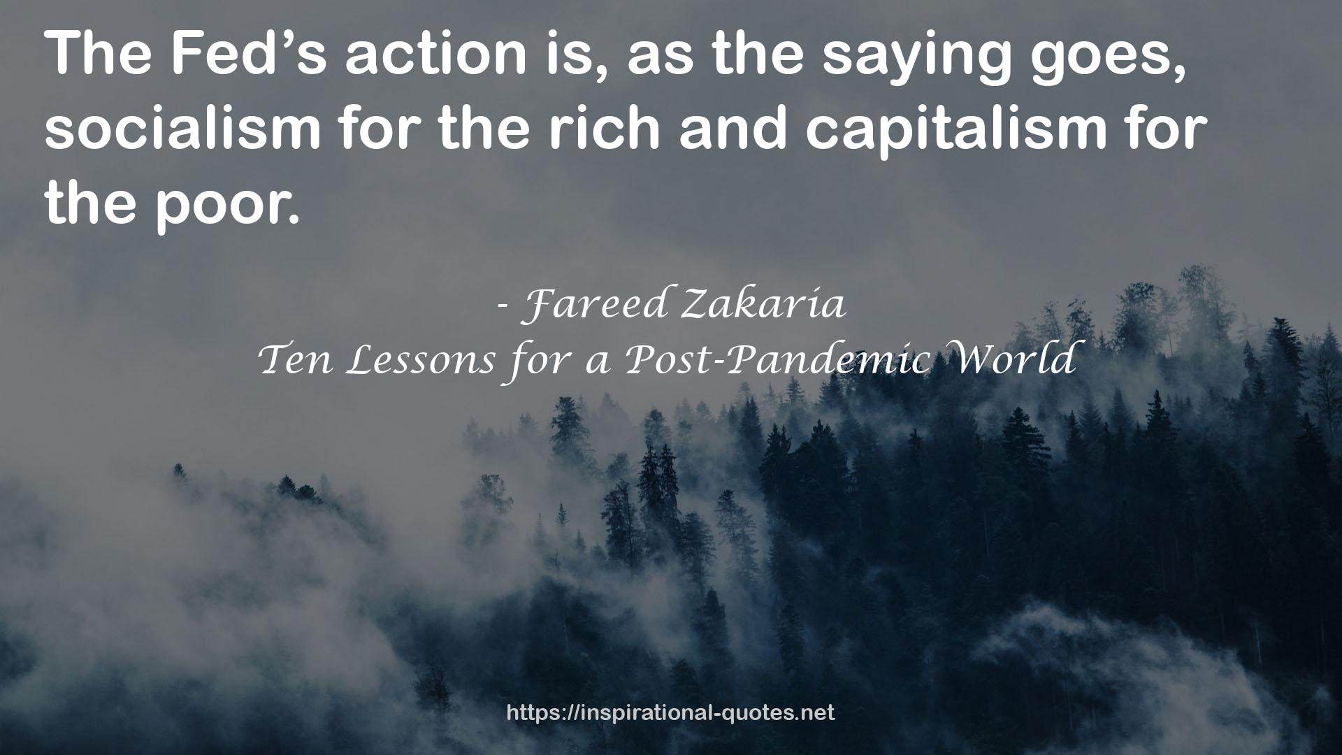 Ten Lessons for a Post-Pandemic World QUOTES