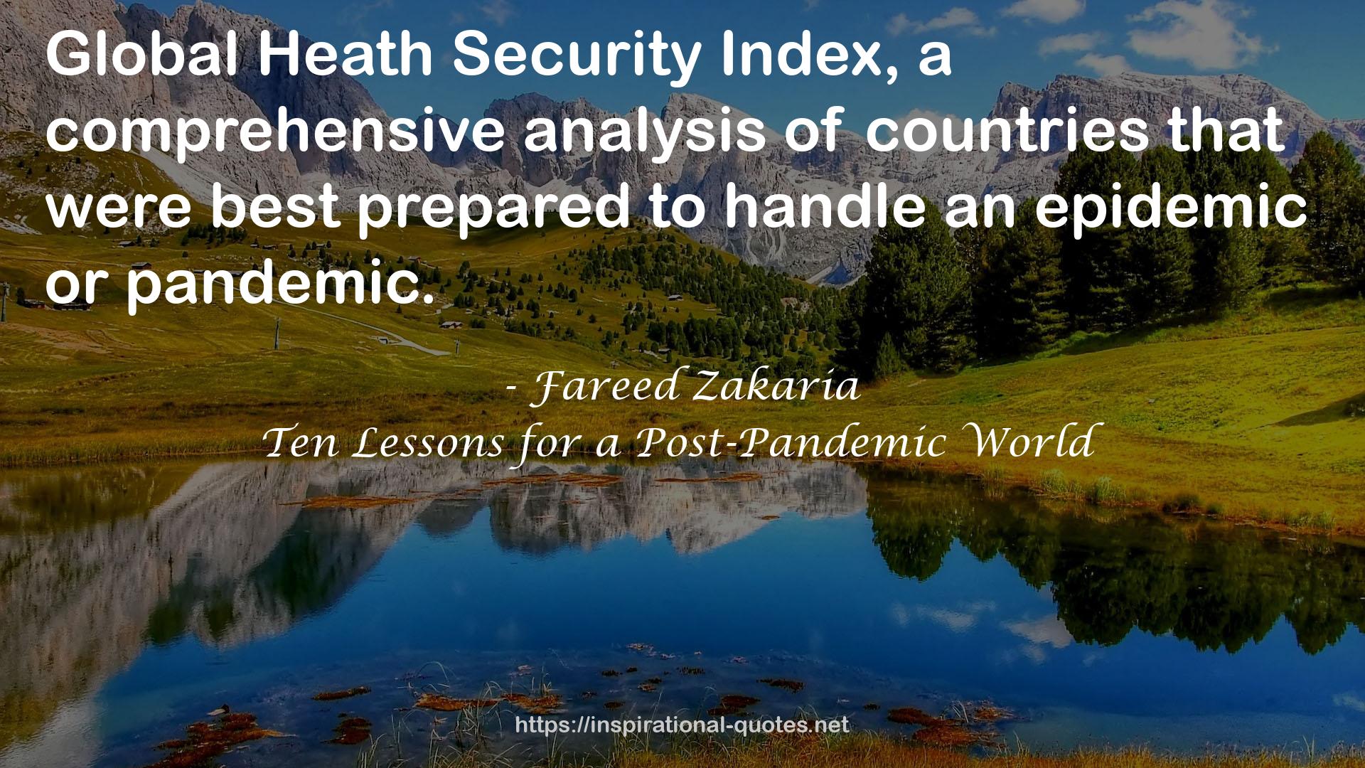 Ten Lessons for a Post-Pandemic World QUOTES