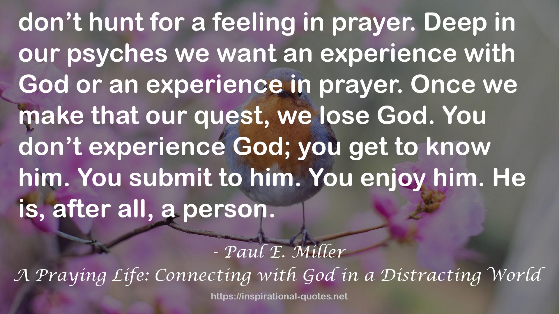 A Praying Life: Connecting with God in a Distracting World QUOTES