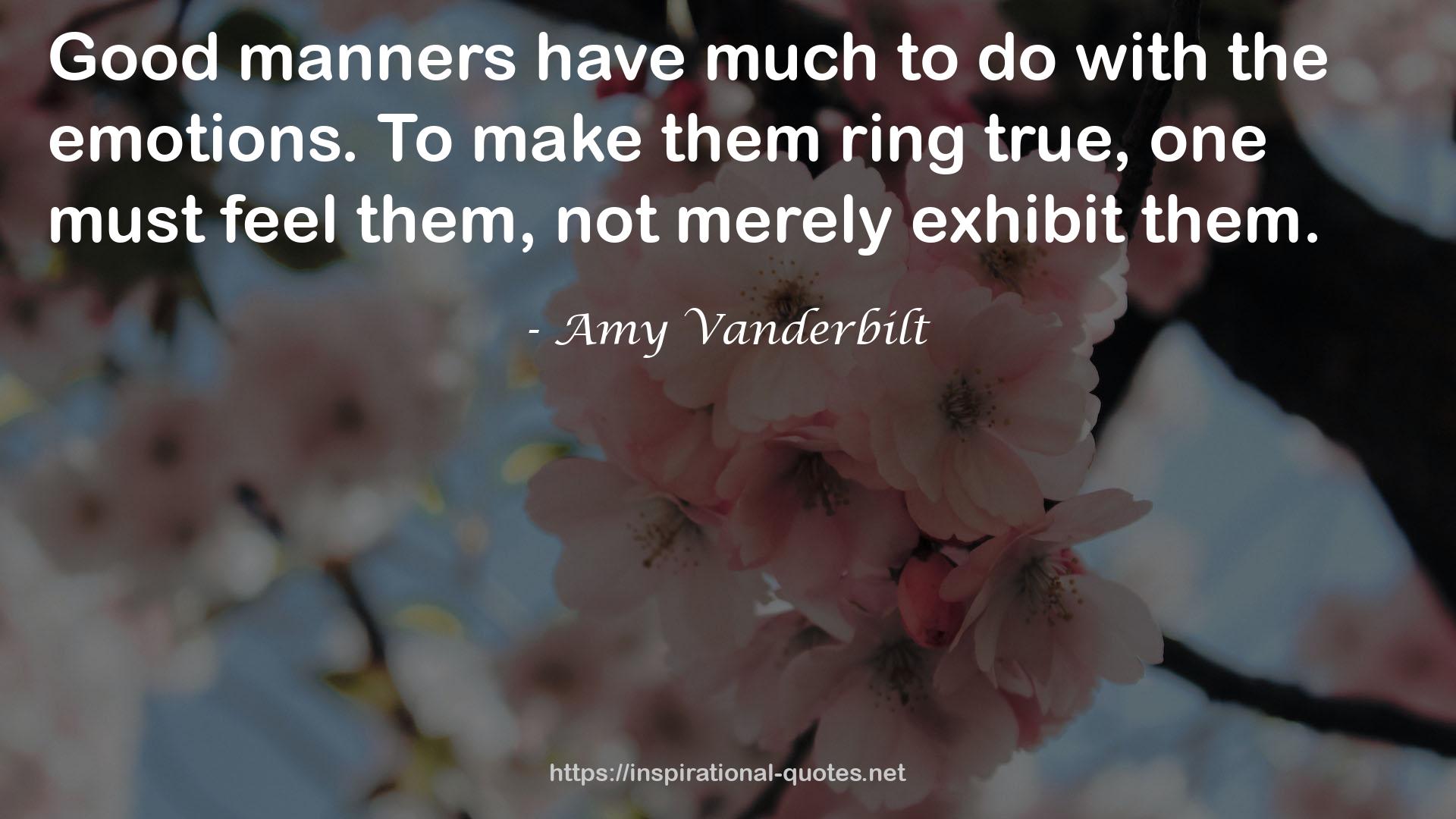 Amy Vanderbilt QUOTES