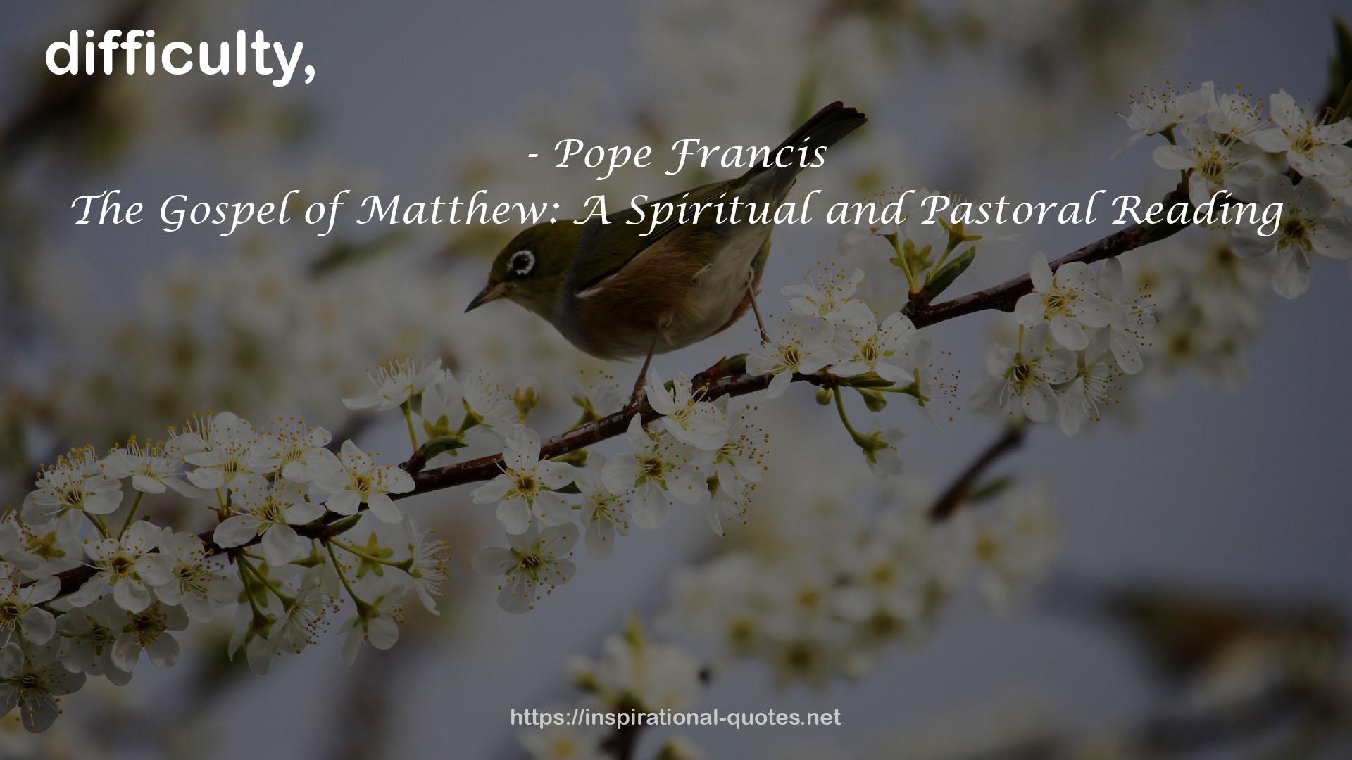 The Gospel of Matthew: A Spiritual and Pastoral Reading QUOTES