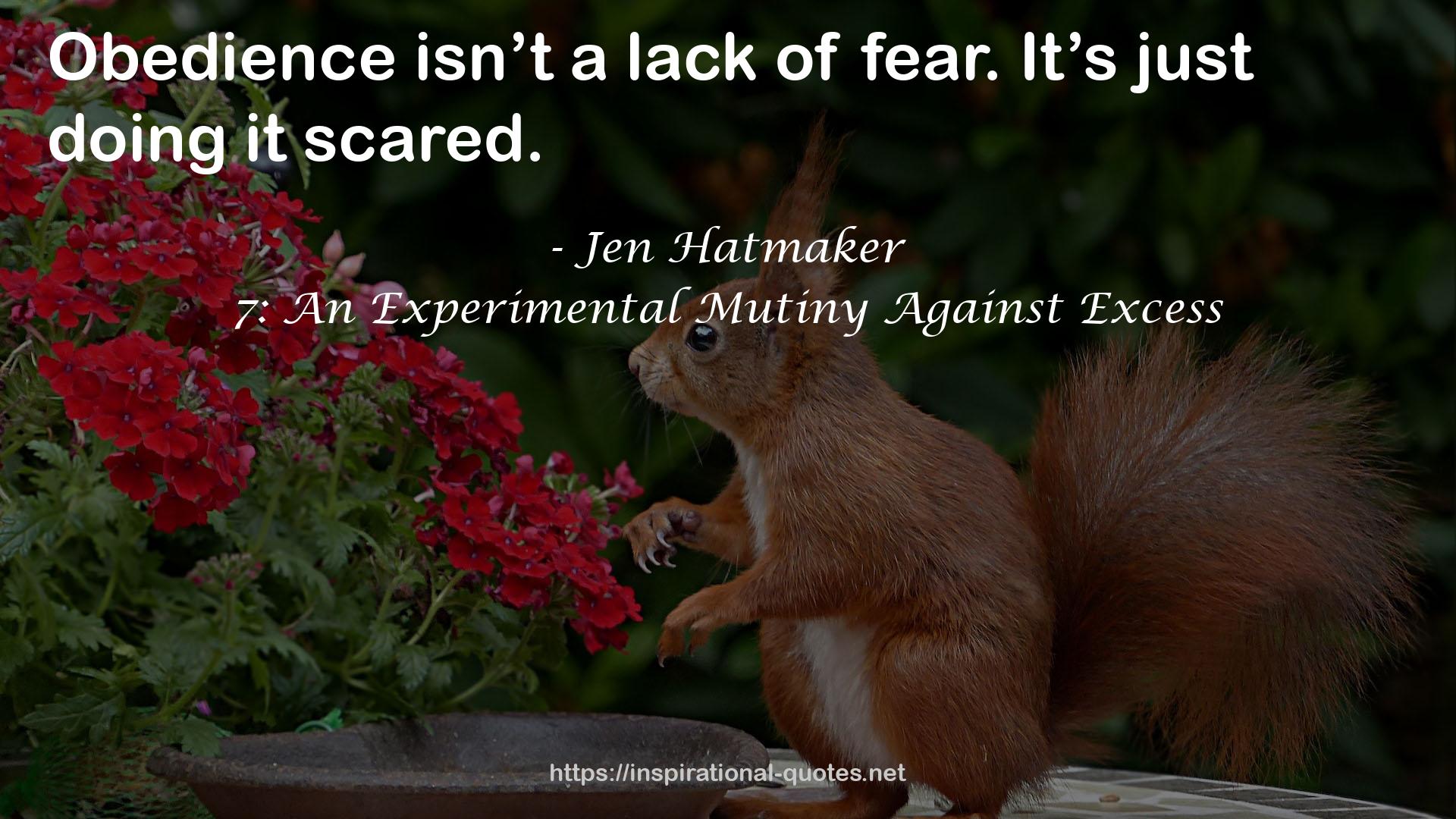 7: An Experimental Mutiny Against Excess QUOTES
