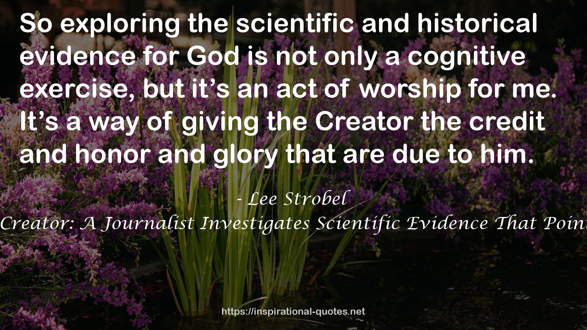 The Case for a Creator: A Journalist Investigates Scientific Evidence That Points Toward God QUOTES