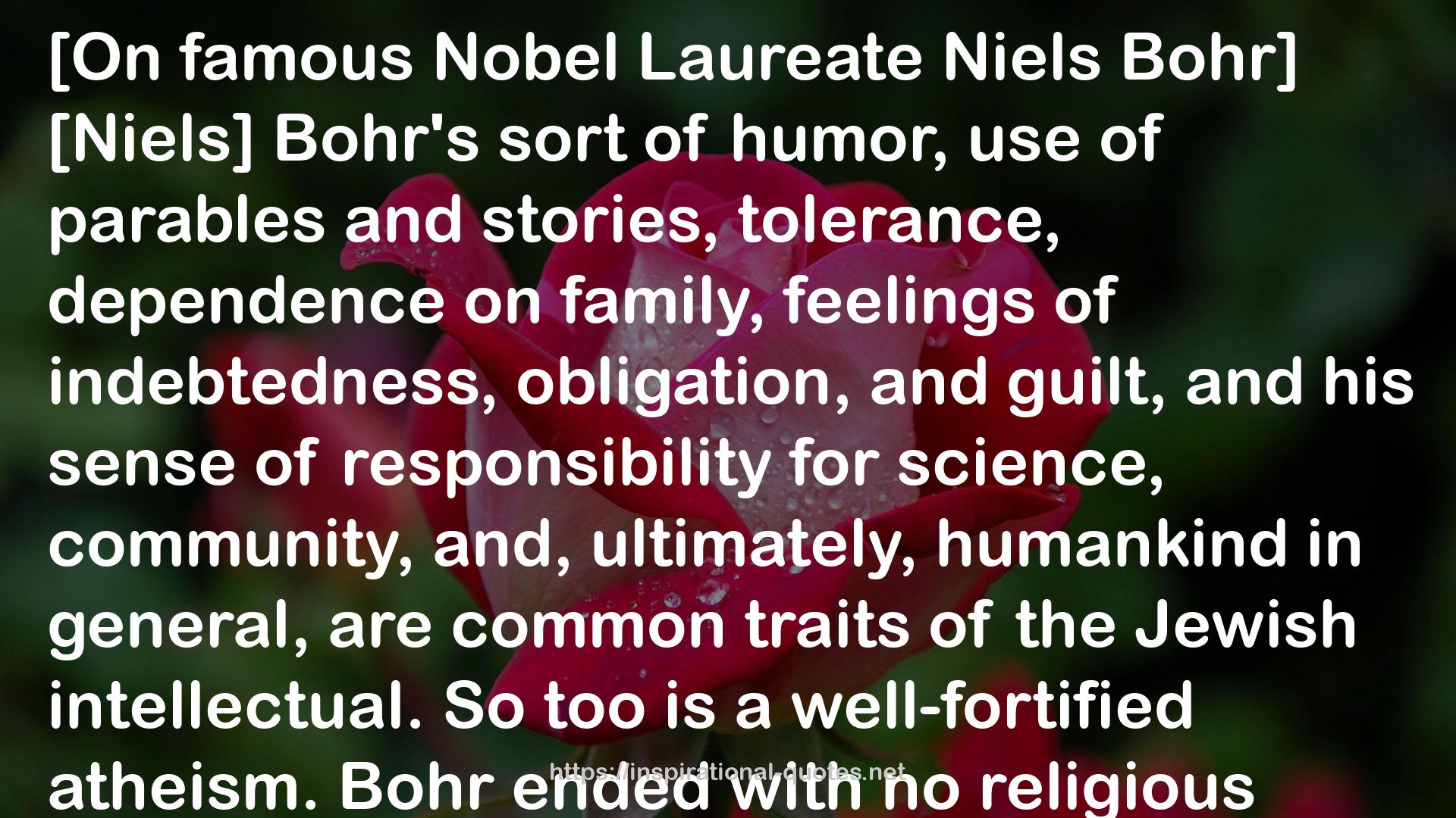 Love, Literature, and the Quantum Atom: Niels Bohr's 1913 Trilogy Revisited QUOTES
