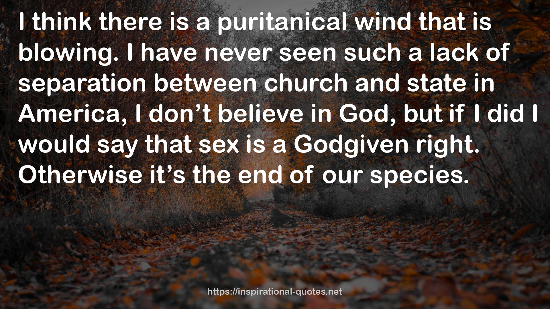 a puritanical wind  QUOTES