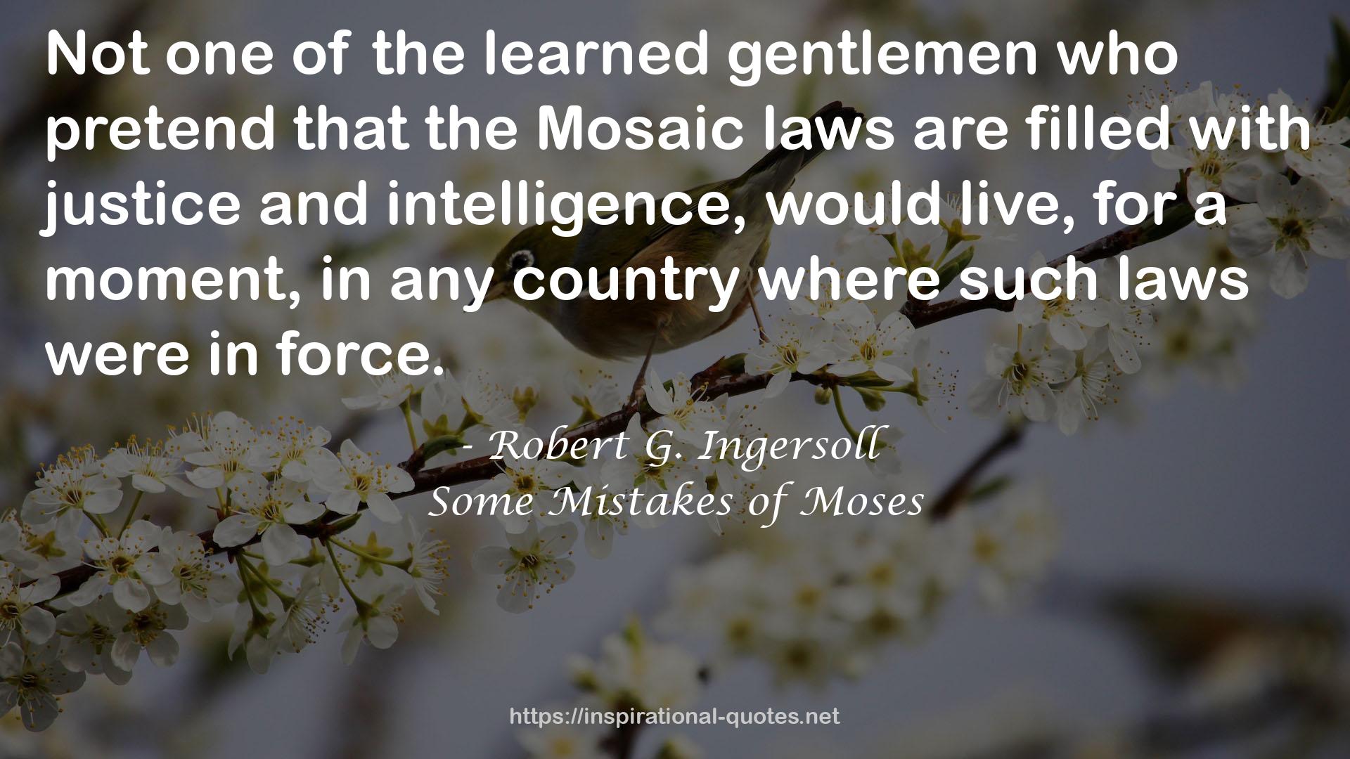 the Mosaic laws  QUOTES