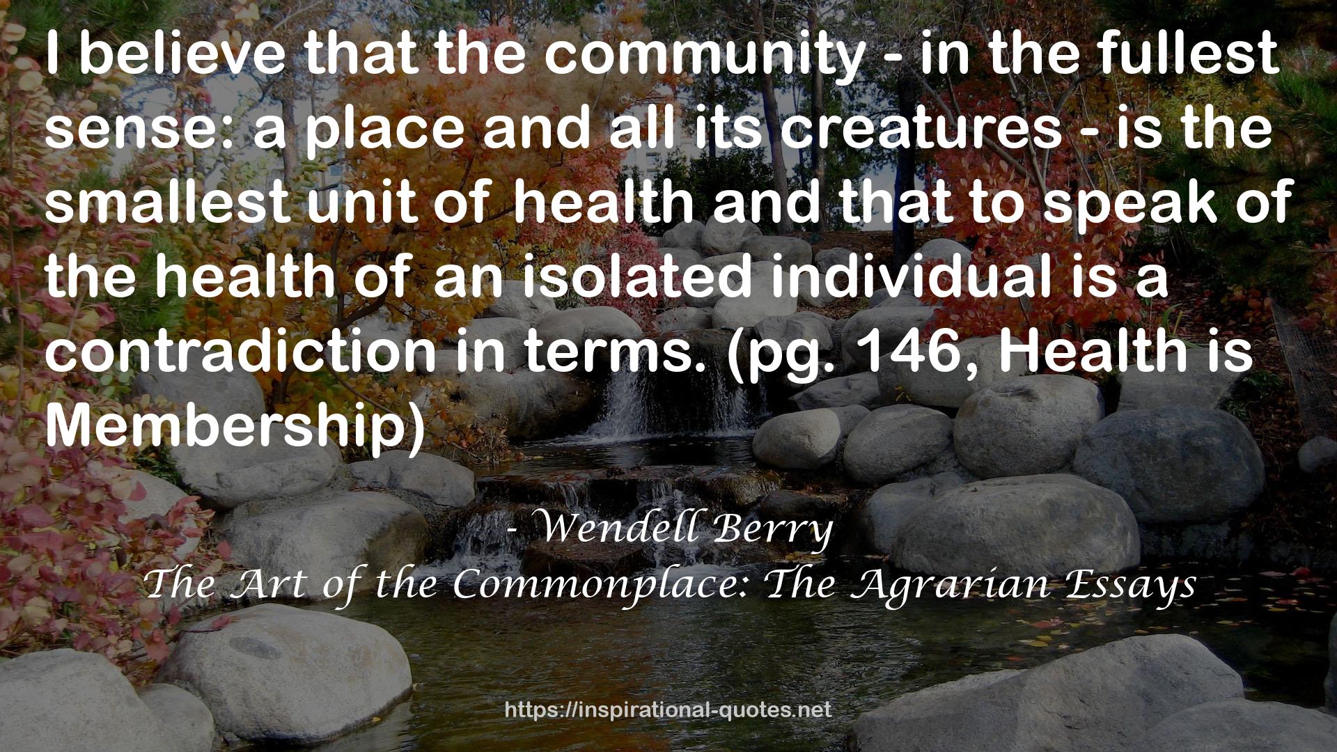 The Art of the Commonplace: The Agrarian Essays QUOTES