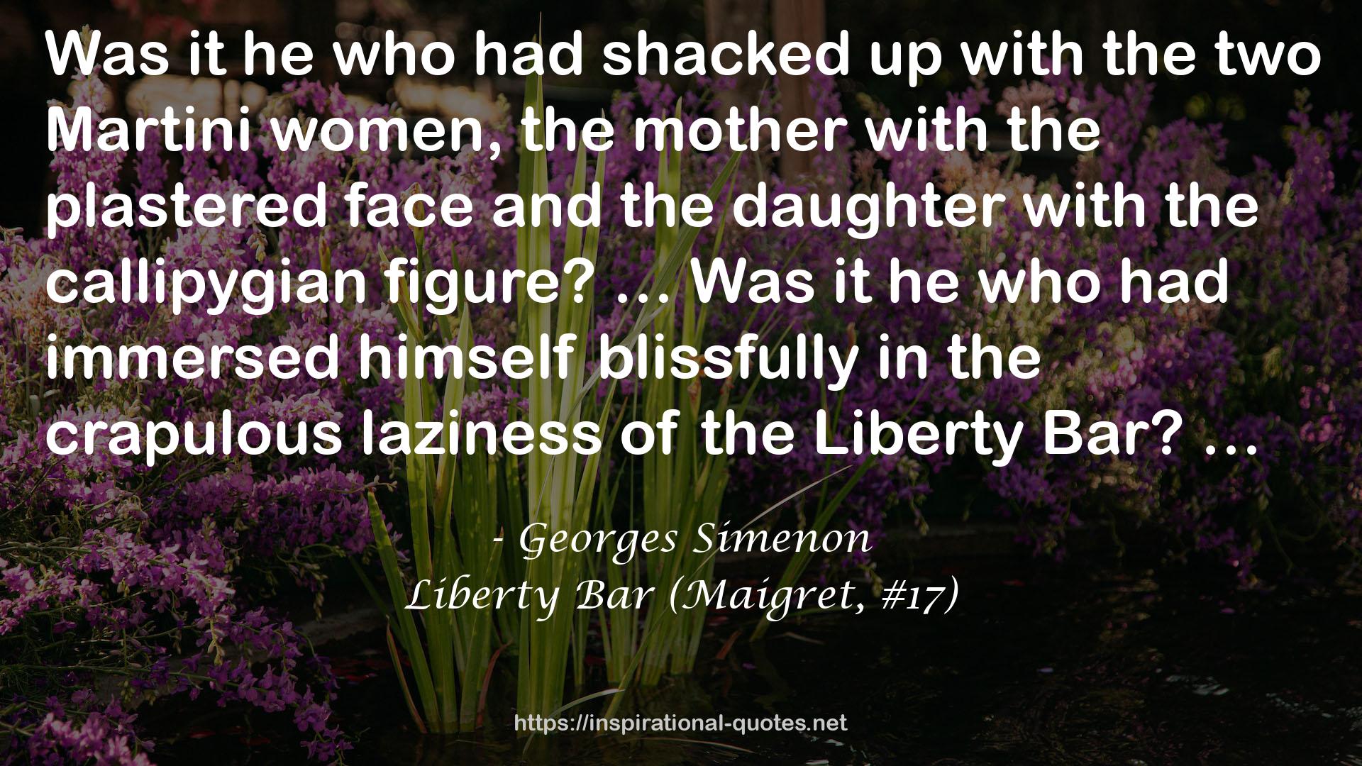 Liberty Bar (Maigret, #17) QUOTES