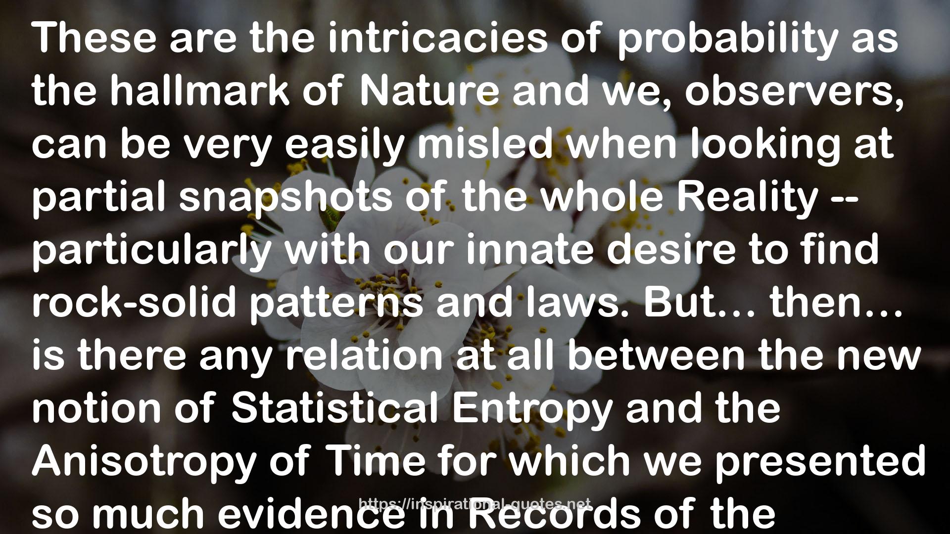 Aiming at REALITY: Statistical Entropy, Disorder, and the Quantum (Quantum Physics free of Folklore, Book 2) QUOTES