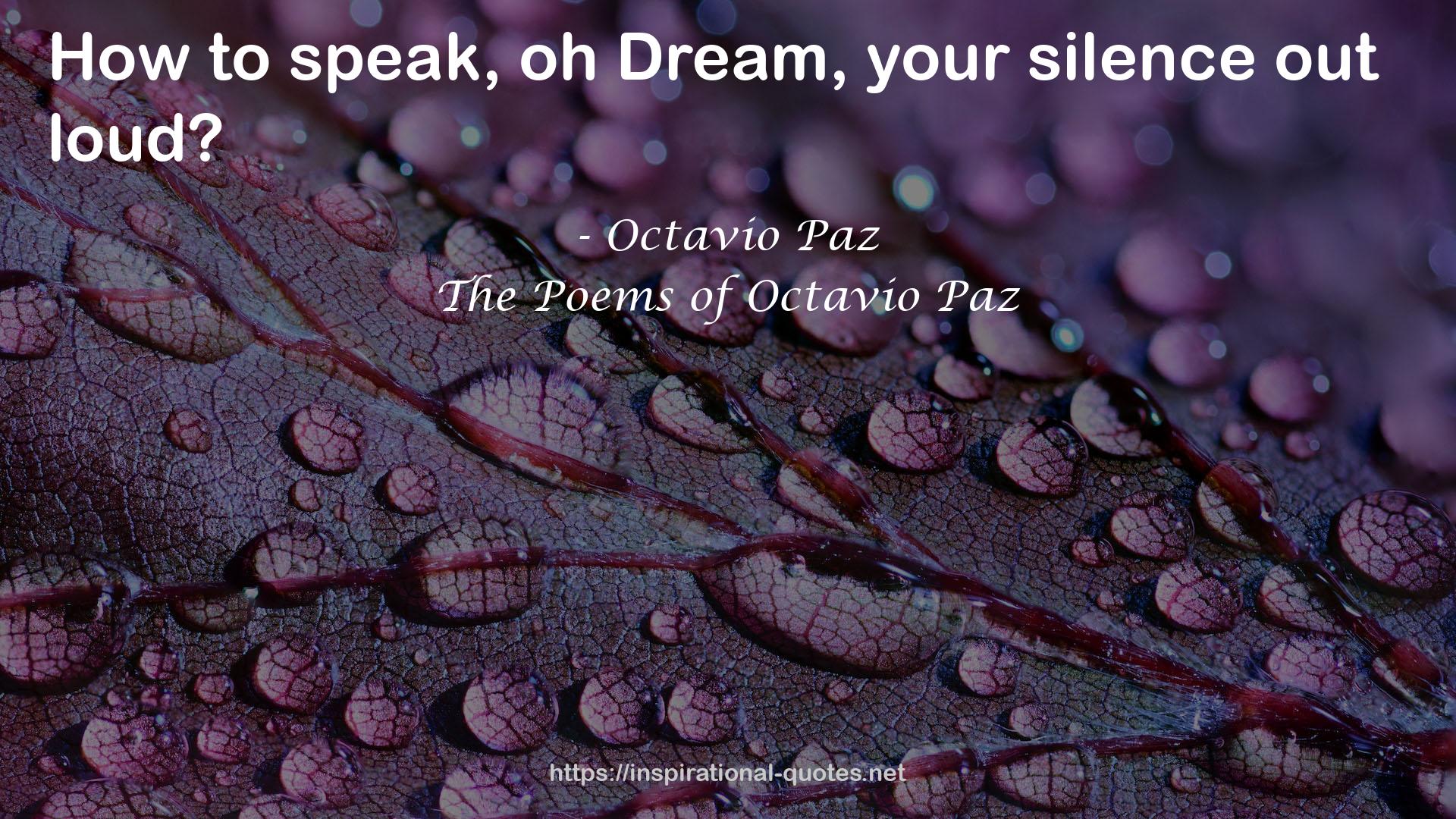 The Poems of Octavio Paz QUOTES
