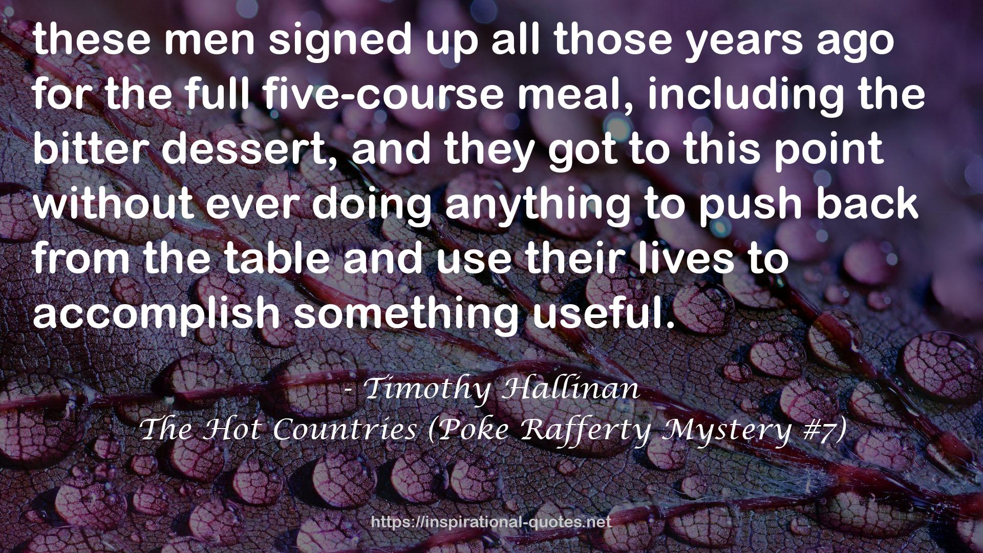 The Hot Countries (Poke Rafferty Mystery #7) QUOTES