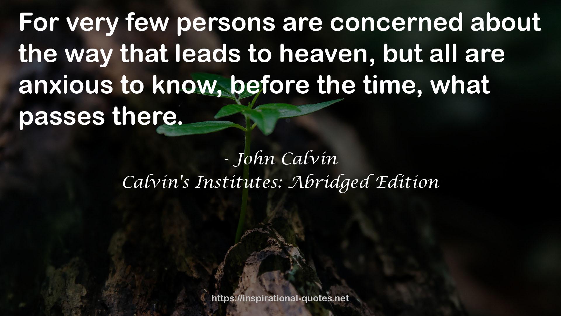 Calvin's Institutes: Abridged Edition QUOTES