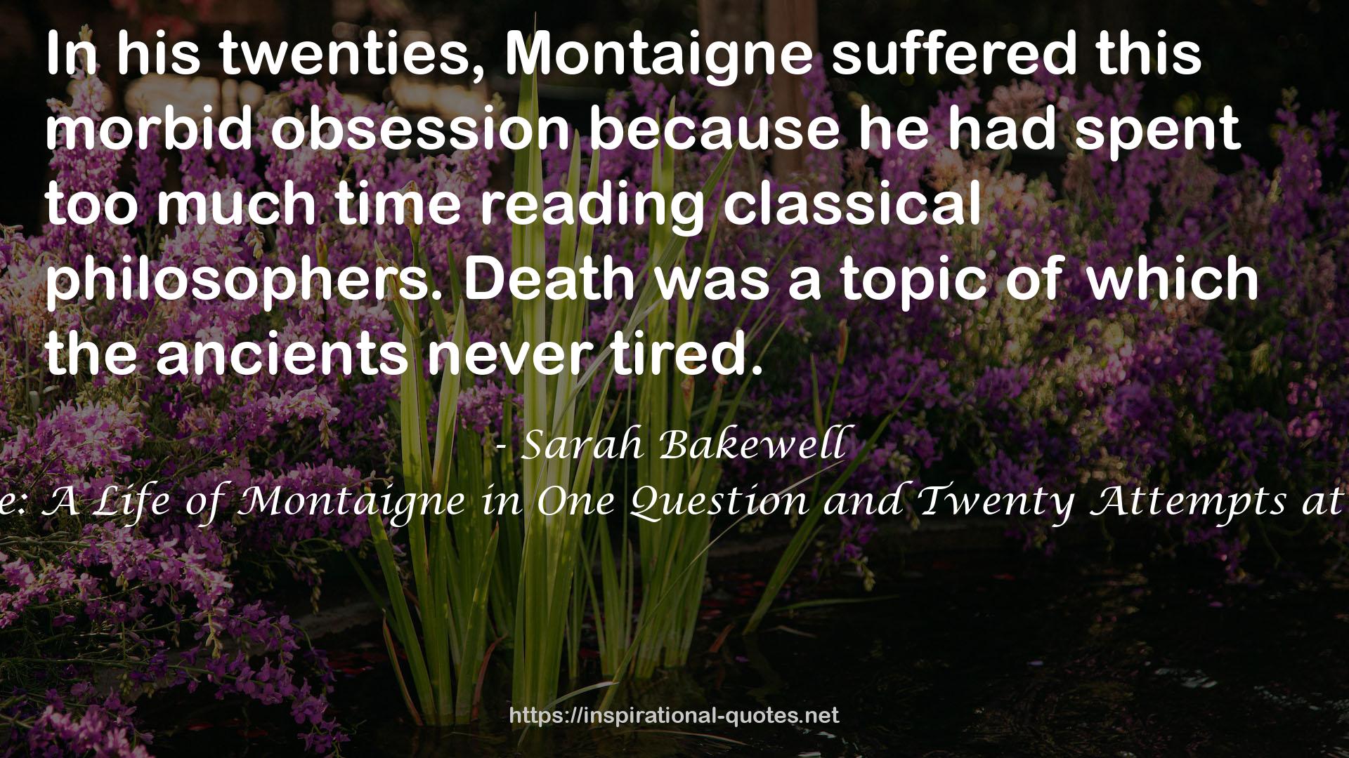 How to Live: A Life of Montaigne in One Question and Twenty Attempts at an Answer QUOTES