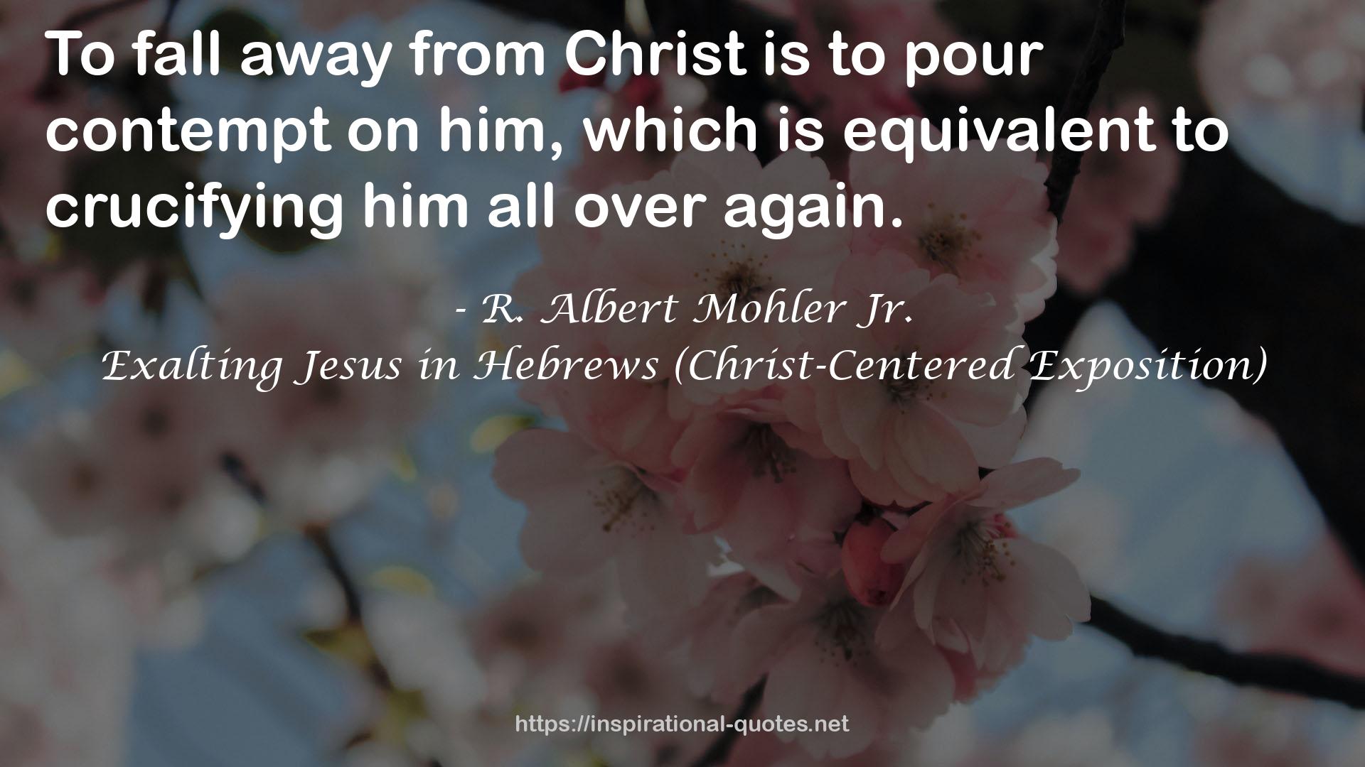 Exalting Jesus in Hebrews (Christ-Centered Exposition) QUOTES