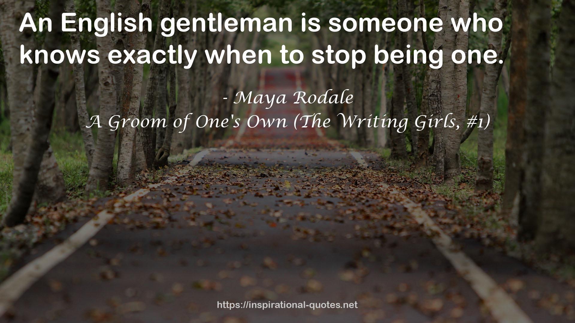 A Groom of One's Own (The Writing Girls, #1) QUOTES