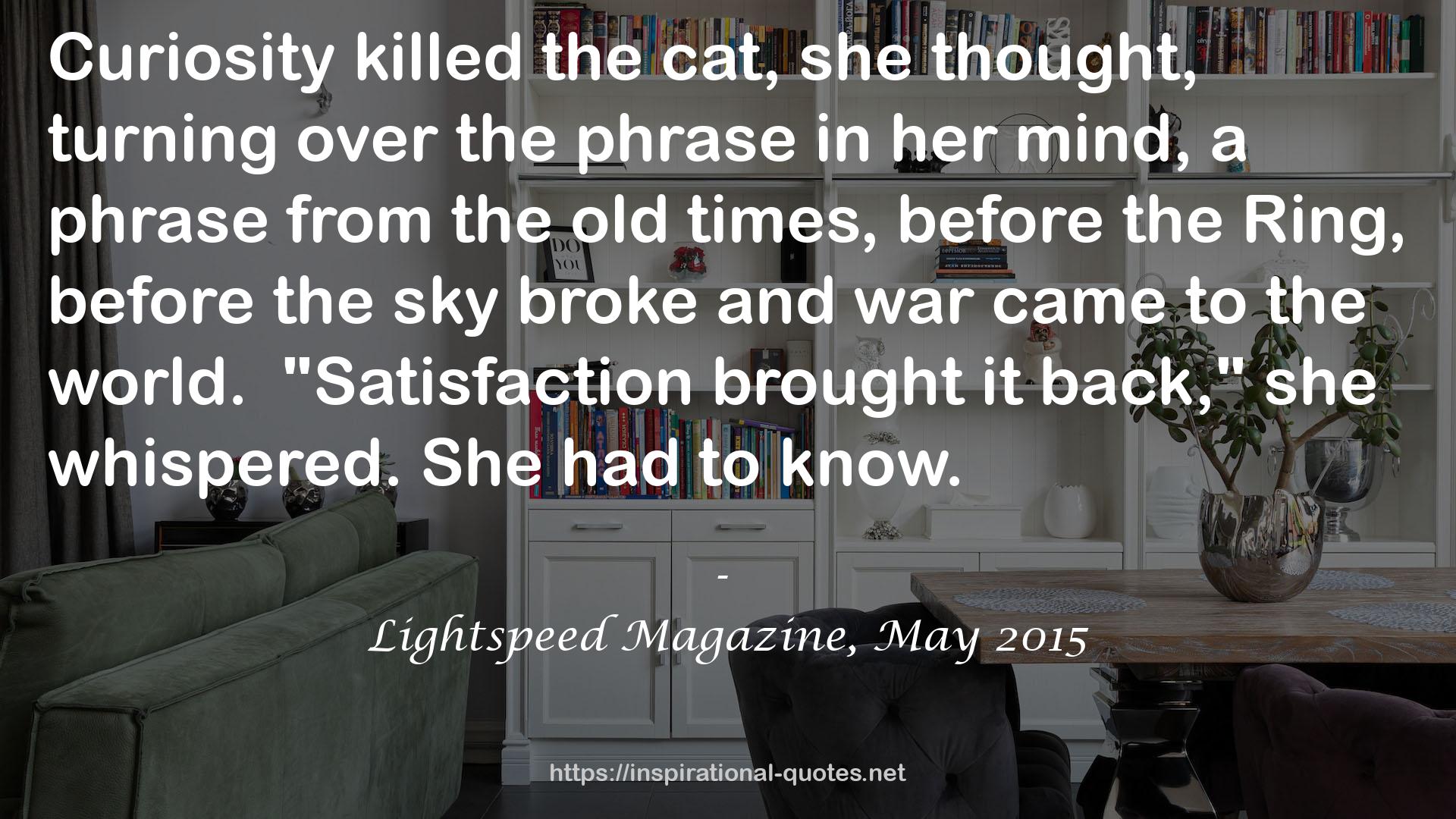 Lightspeed Magazine, May 2015 QUOTES