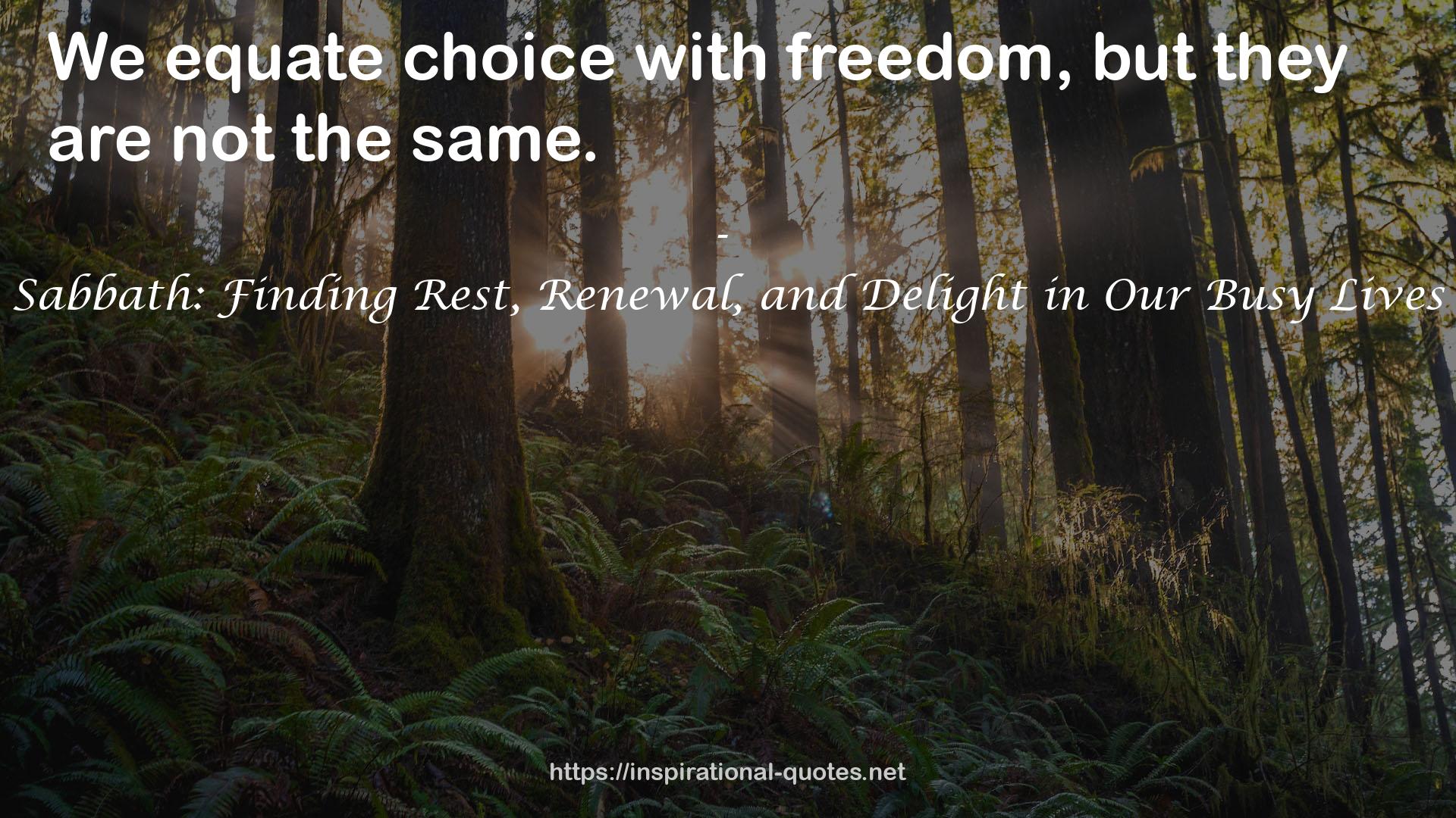 Sabbath: Finding Rest, Renewal, and Delight in Our Busy Lives QUOTES