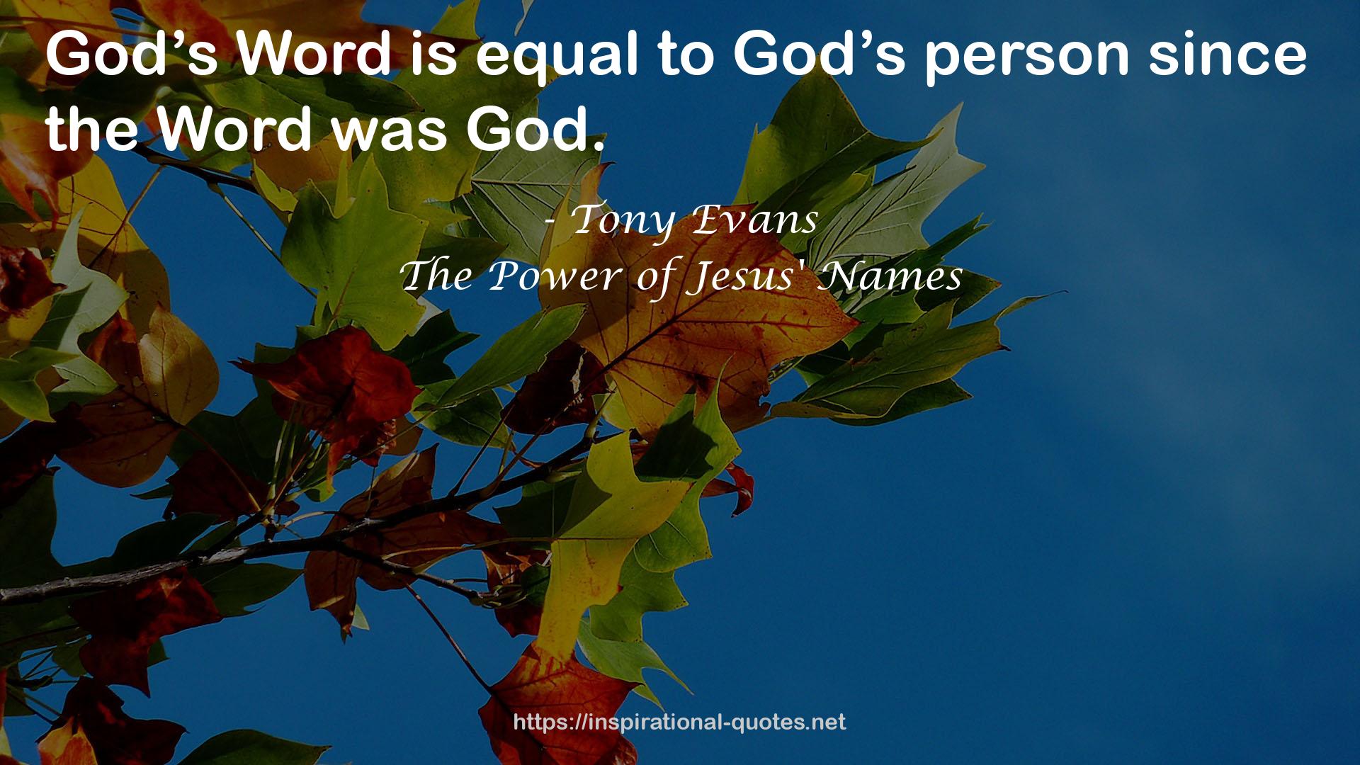 The Power of Jesus' Names QUOTES