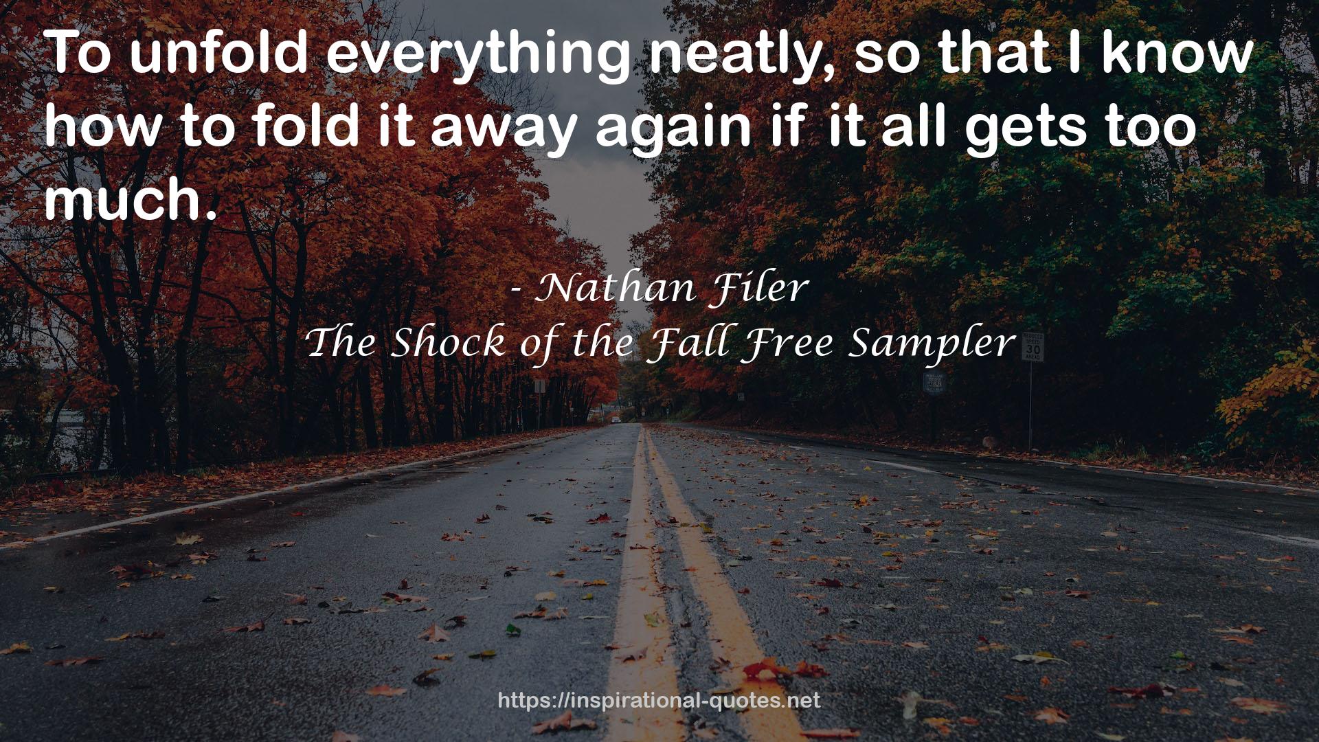 The Shock of the Fall Free Sampler QUOTES