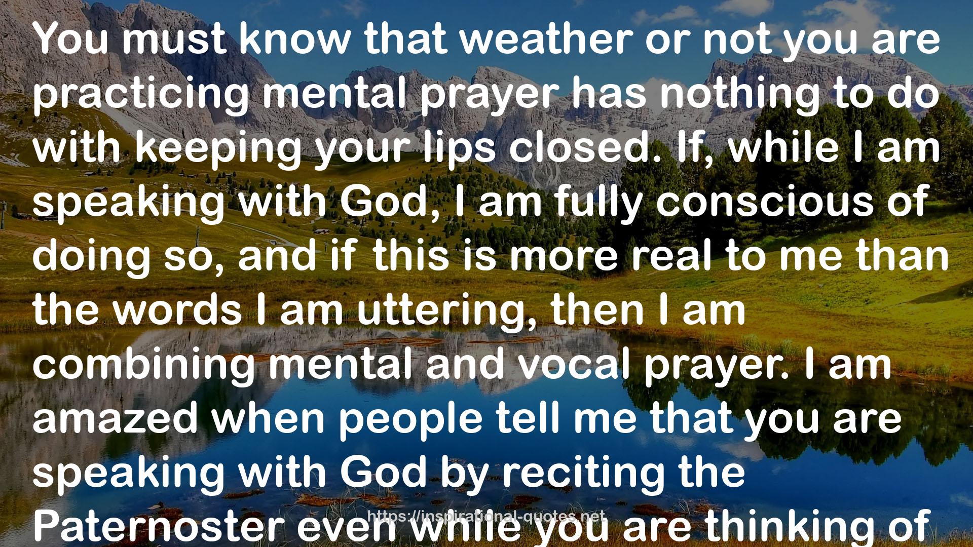 Mental prayer  QUOTES