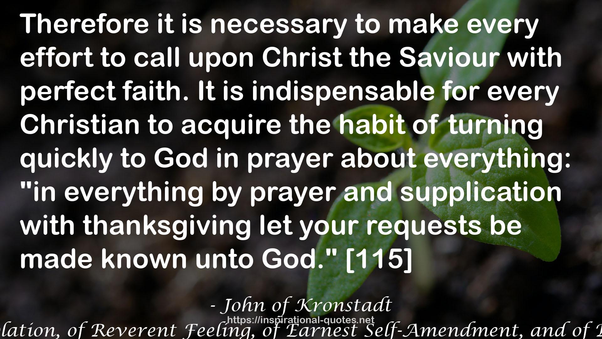 My Life in Christ: Moments of Spiritual Serenity and Contemplation, of Reverent Feeling, of Earnest Self-Amendment, and of Peace in God: Extracts from the Diary of St. John of Kronstadt QUOTES