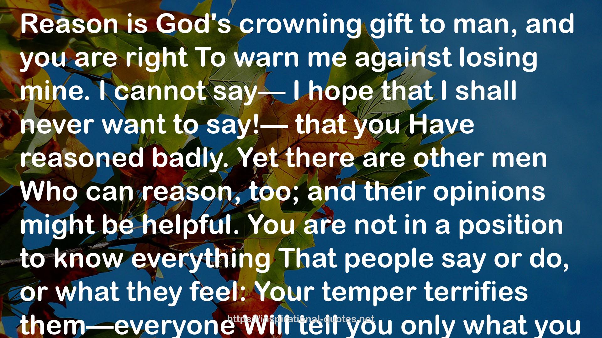 God's crowning gift  QUOTES