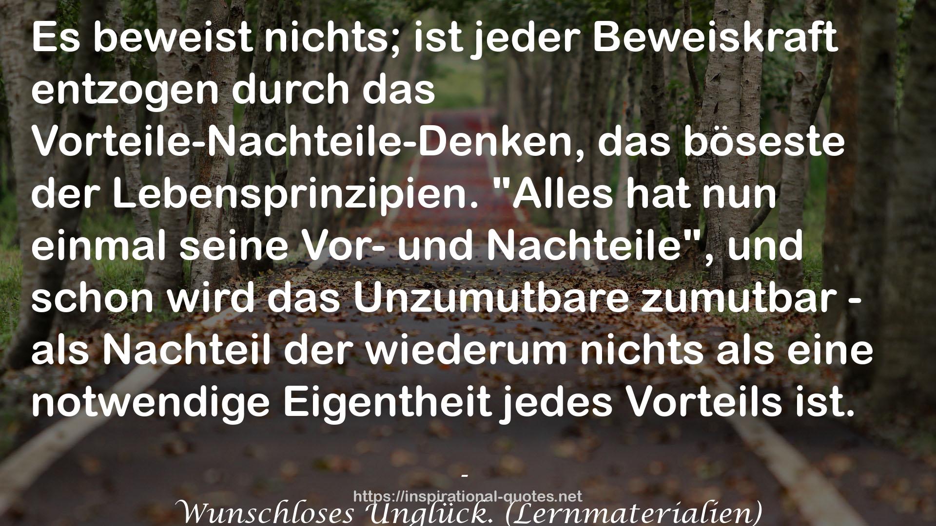 Wunschloses Unglück. (Lernmaterialien) QUOTES
