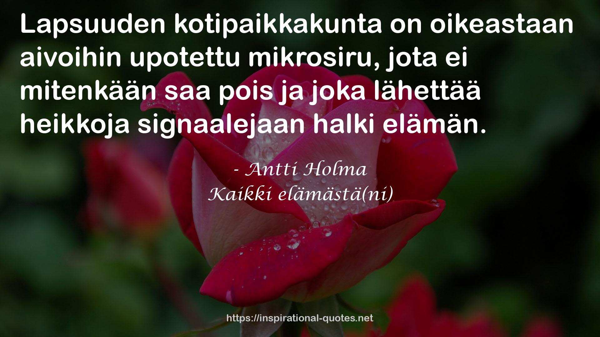 Kaikki elämästä(ni) QUOTES