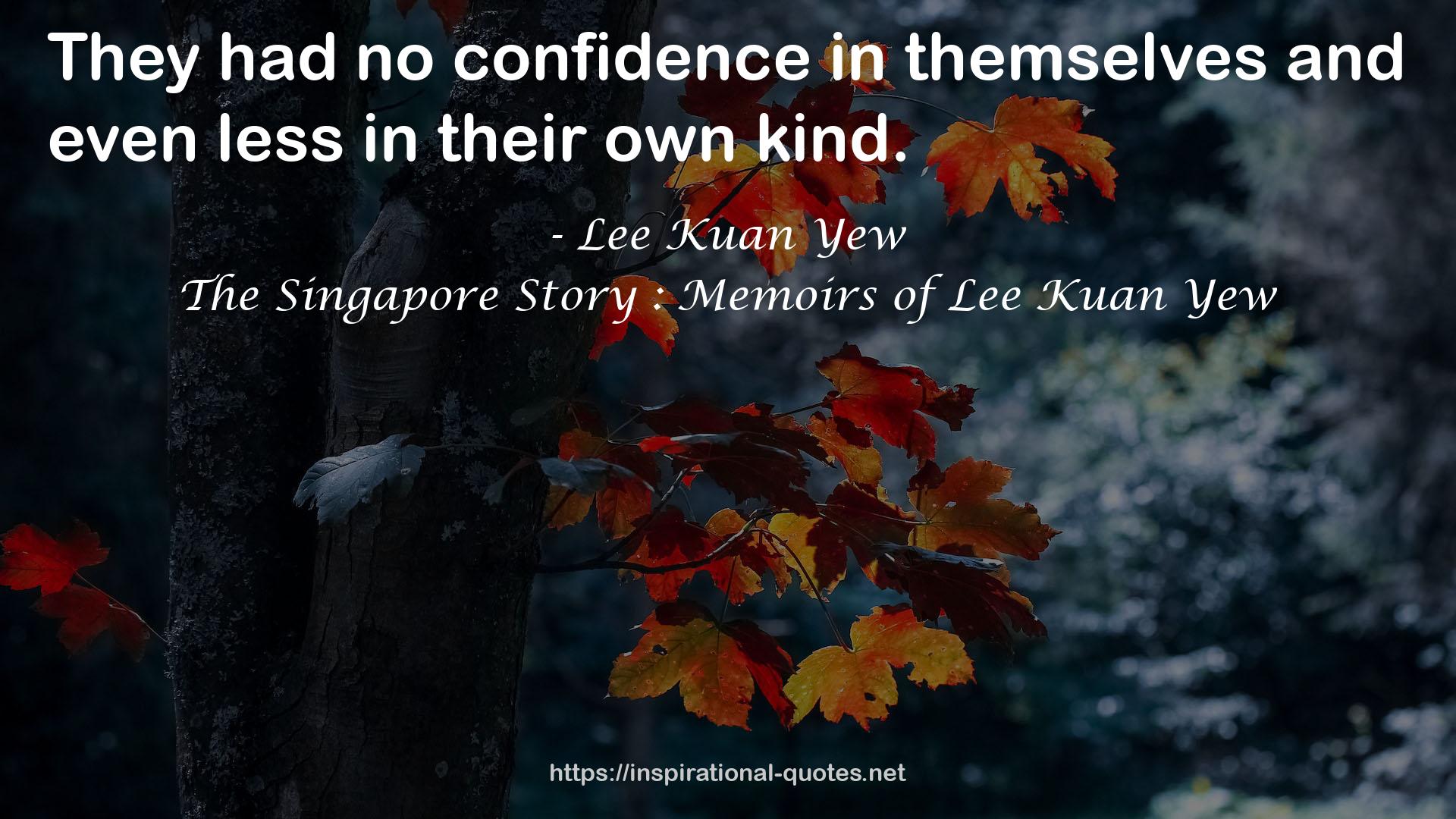 The Singapore Story : Memoirs of Lee Kuan Yew QUOTES