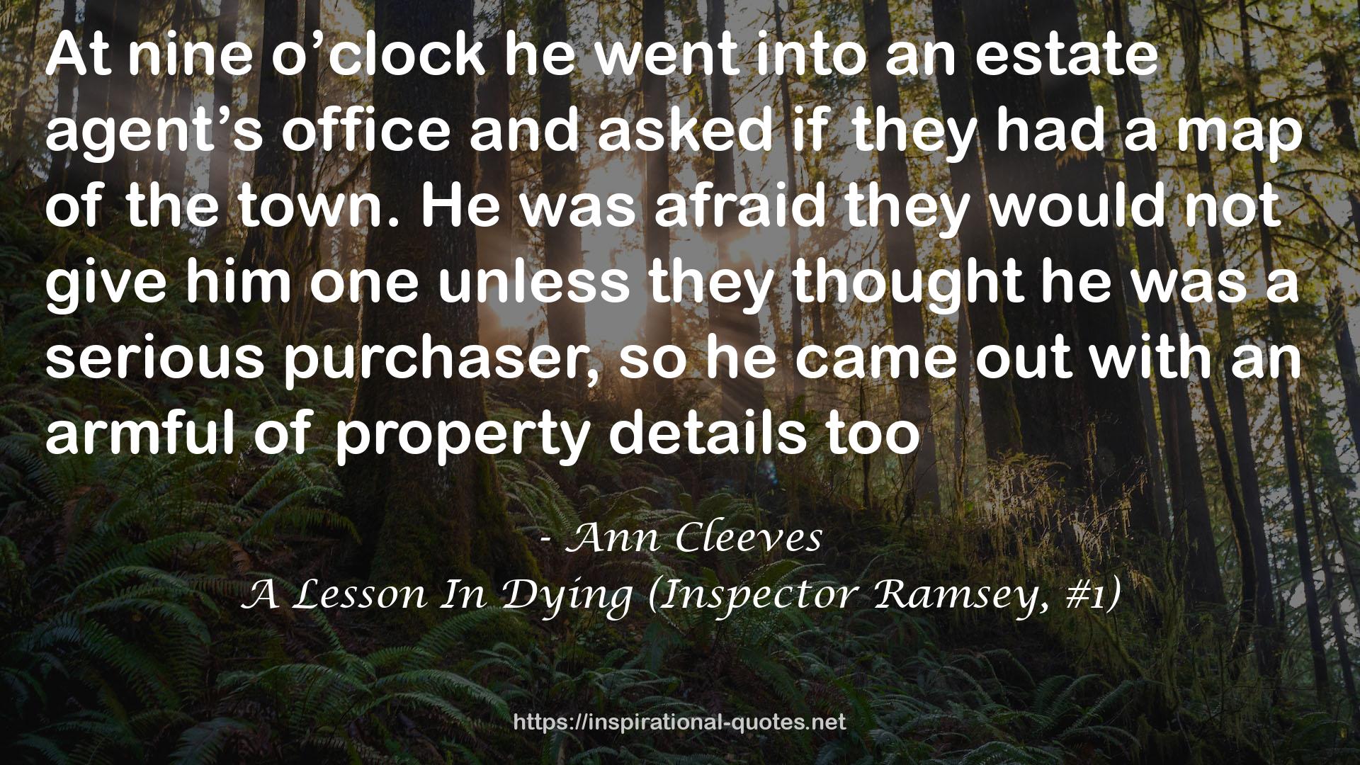 A Lesson In Dying (Inspector Ramsey, #1) QUOTES