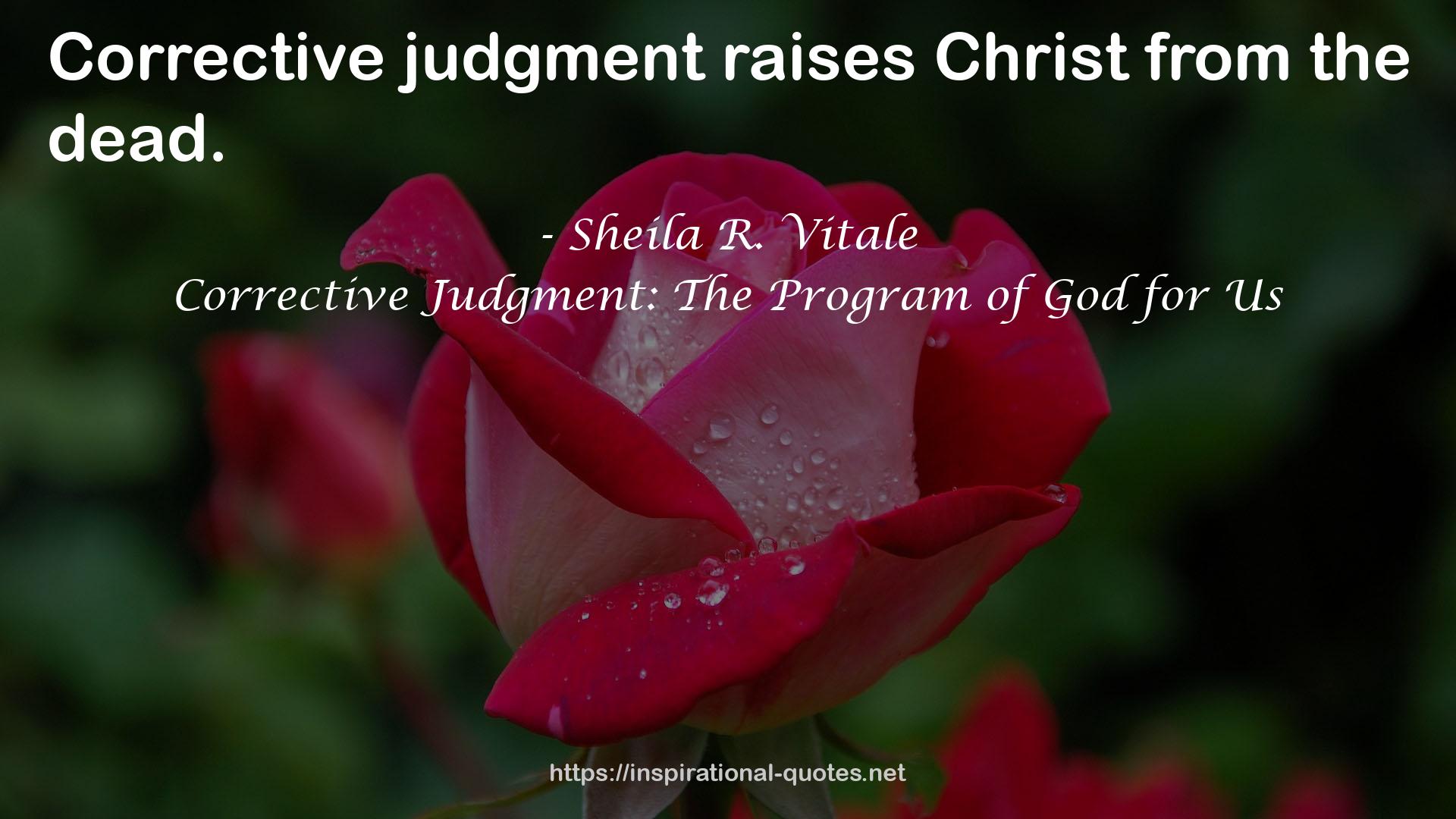 Corrective Judgment: The Program of God for Us QUOTES