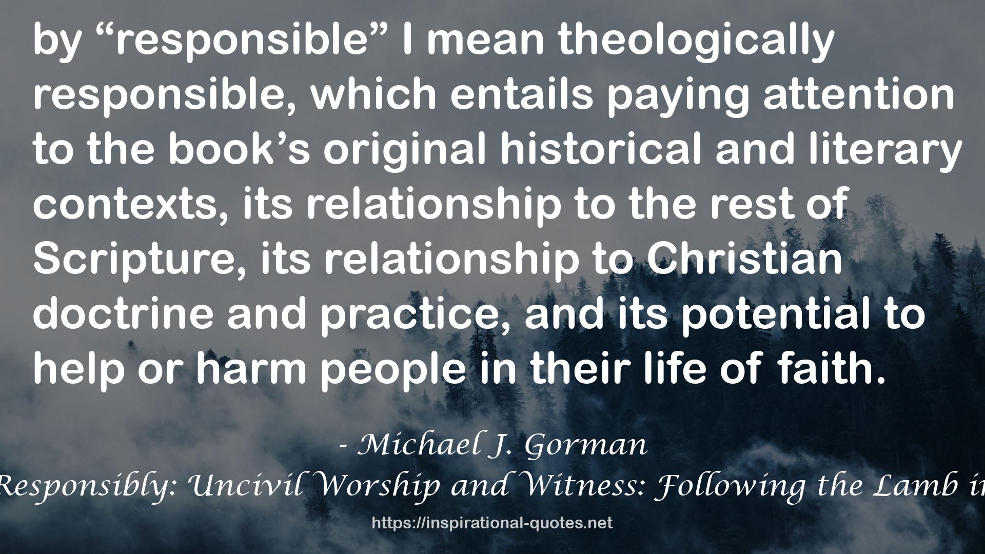 Michael J. Gorman QUOTES