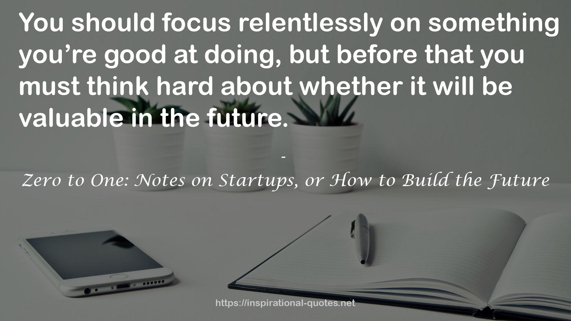 Zero to One: Notes on Startups, or How to Build the Future QUOTES