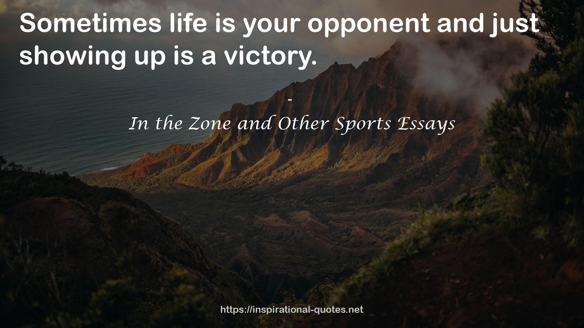 In the Zone and Other Sports Essays QUOTES