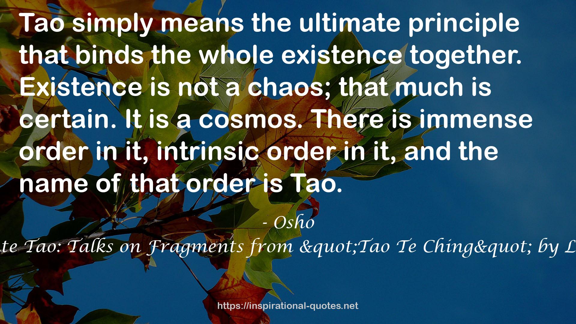Absolute Tao: Talks on Fragments from "Tao Te Ching" by Lao Tzu QUOTES