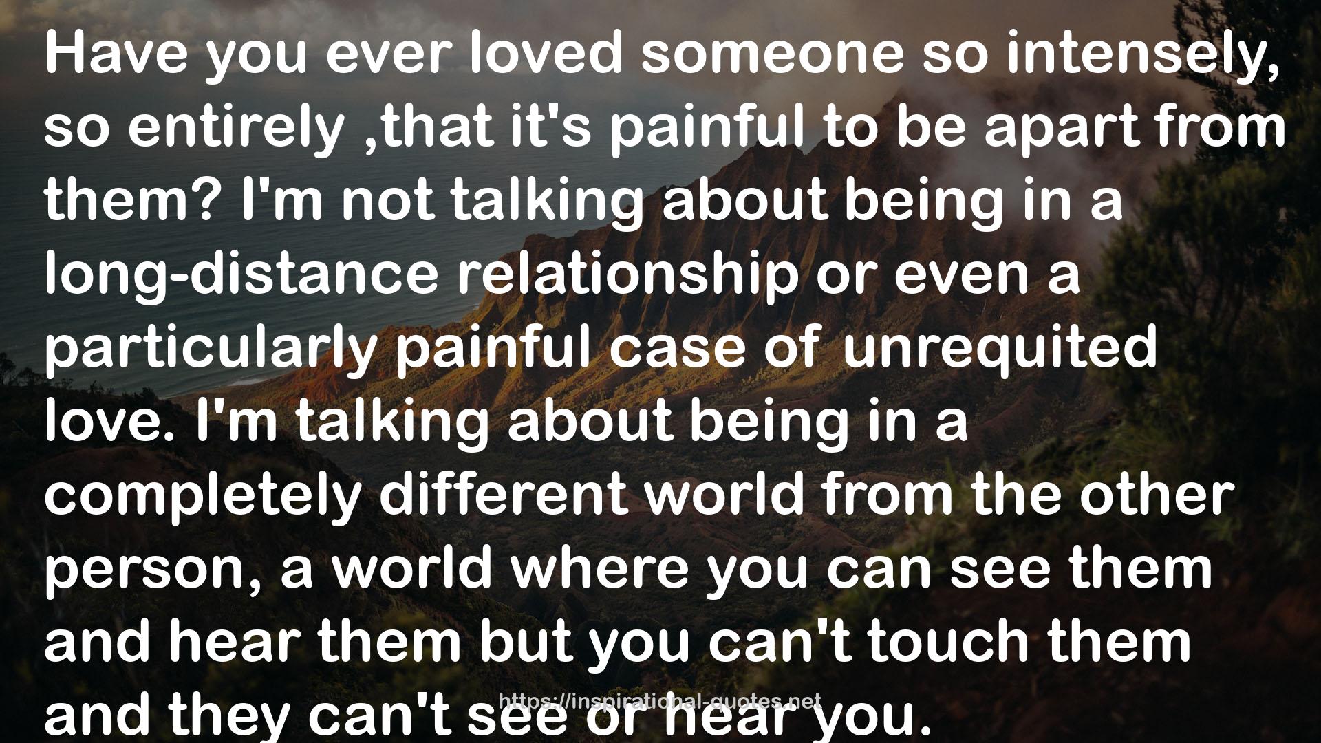 a long-distance relationship  QUOTES
