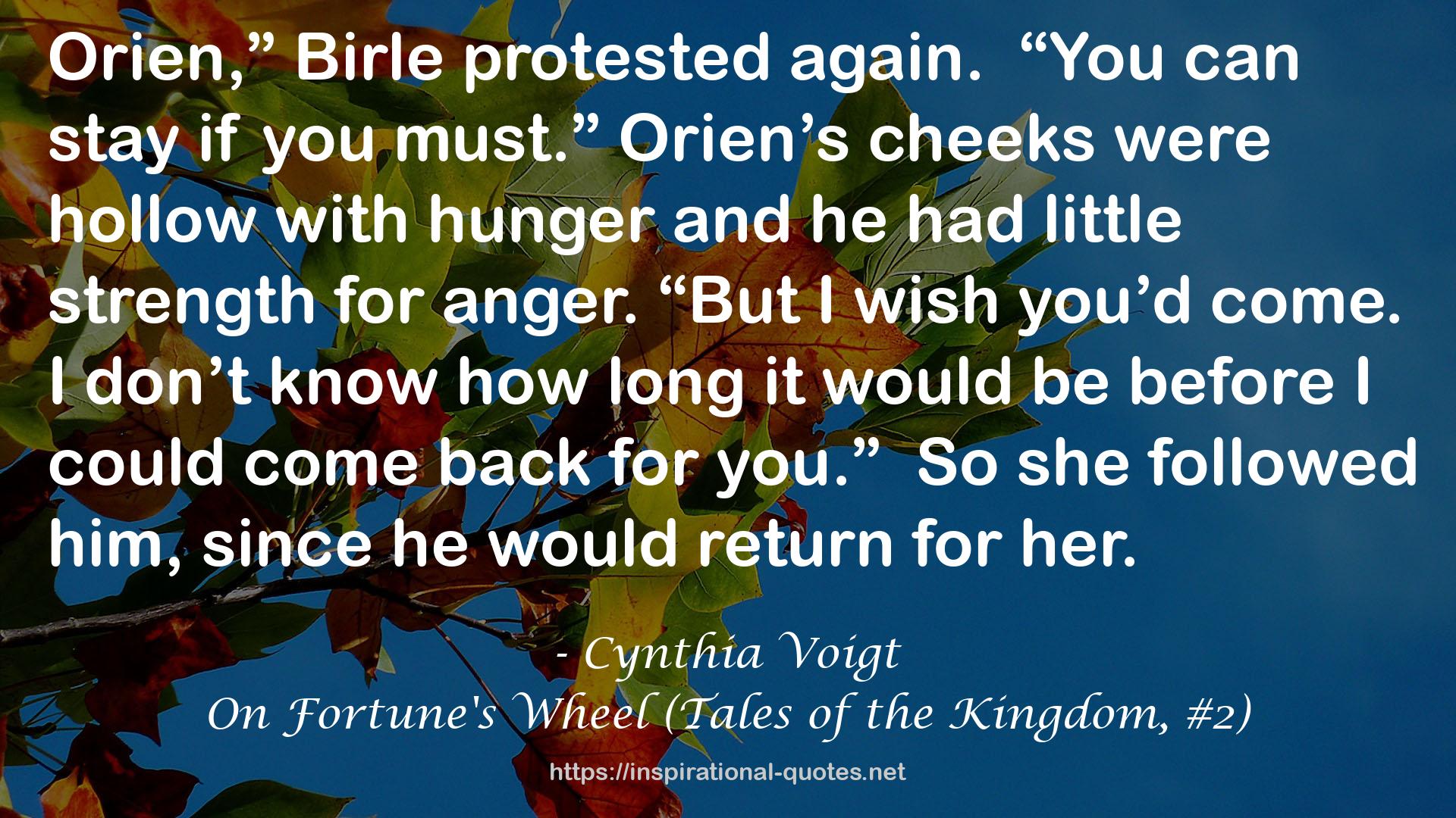 On Fortune's Wheel (Tales of the Kingdom, #2) QUOTES