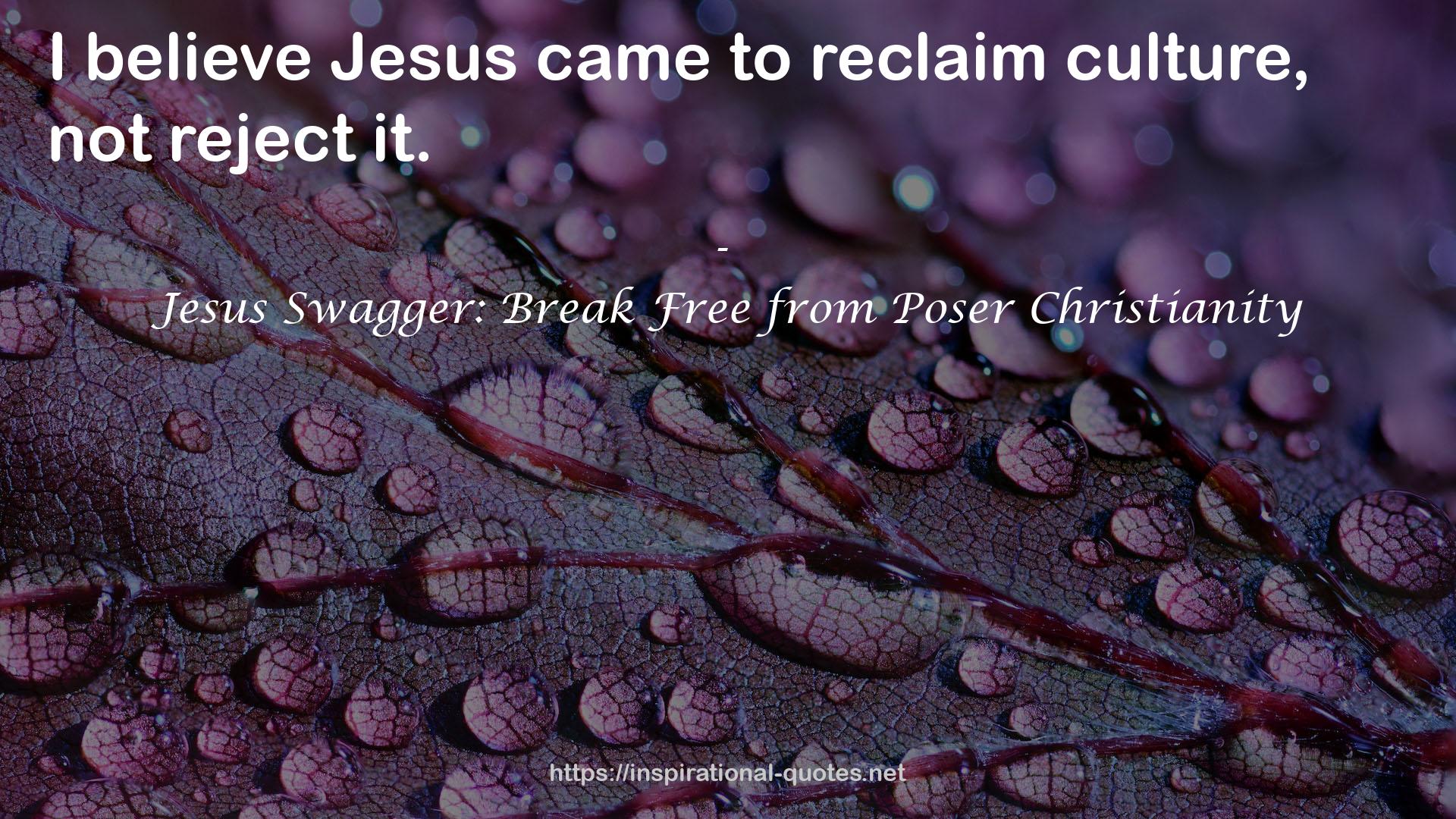 Jesus Swagger: Break Free from Poser Christianity QUOTES