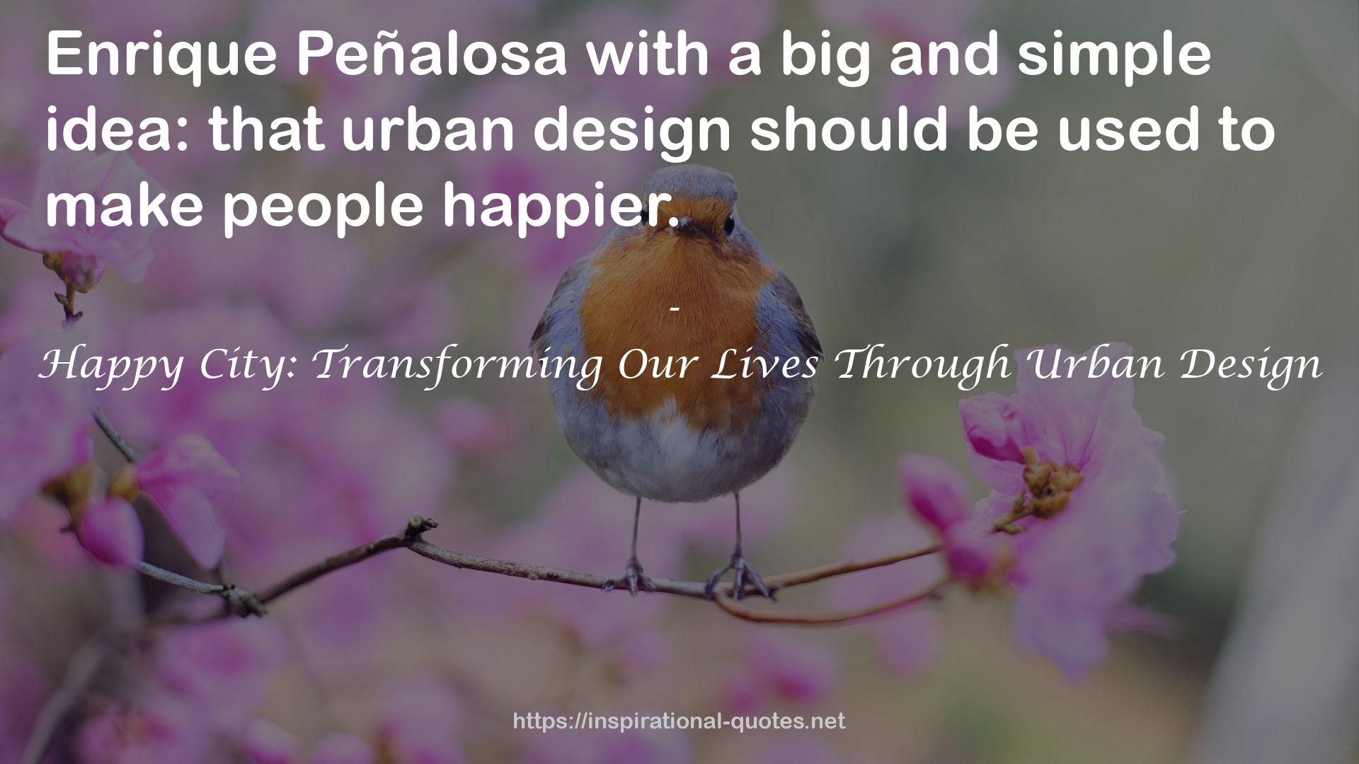 Happy City: Transforming Our Lives Through Urban Design QUOTES