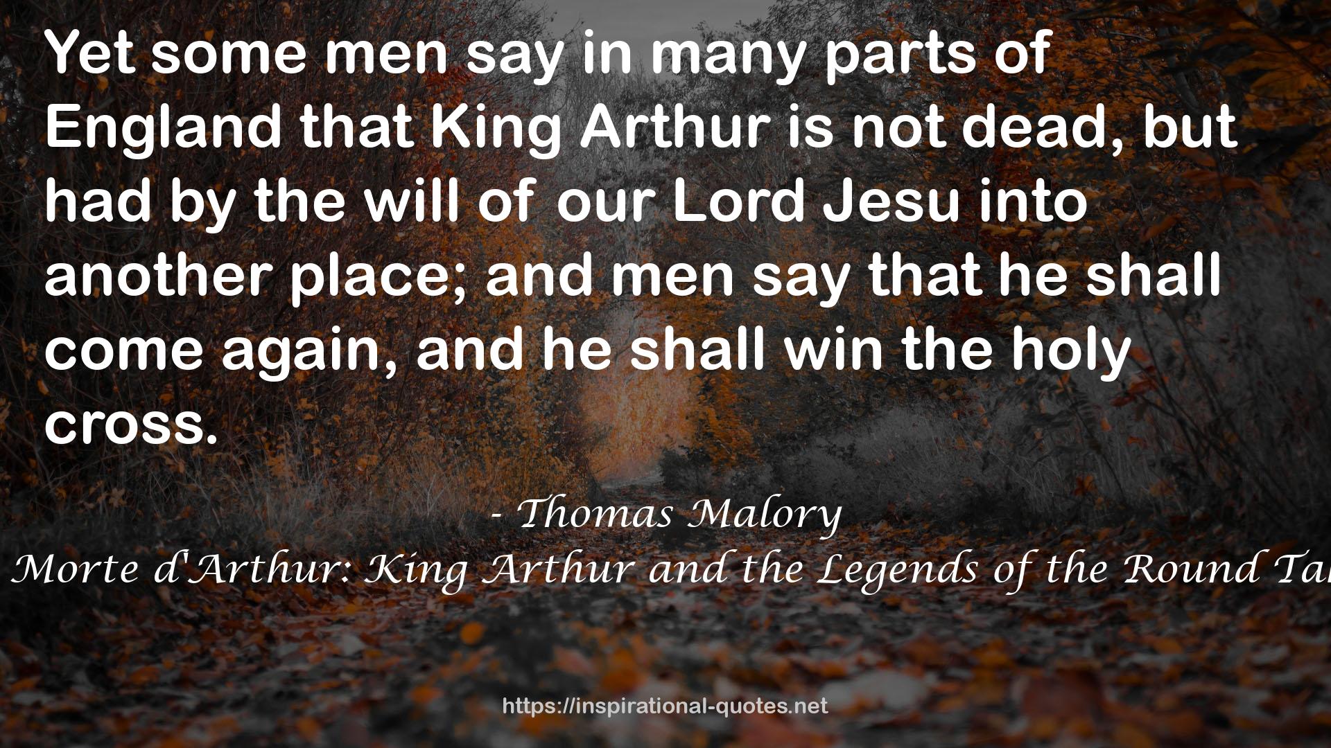 Le Morte d'Arthur: King Arthur and the Legends of the Round Table QUOTES