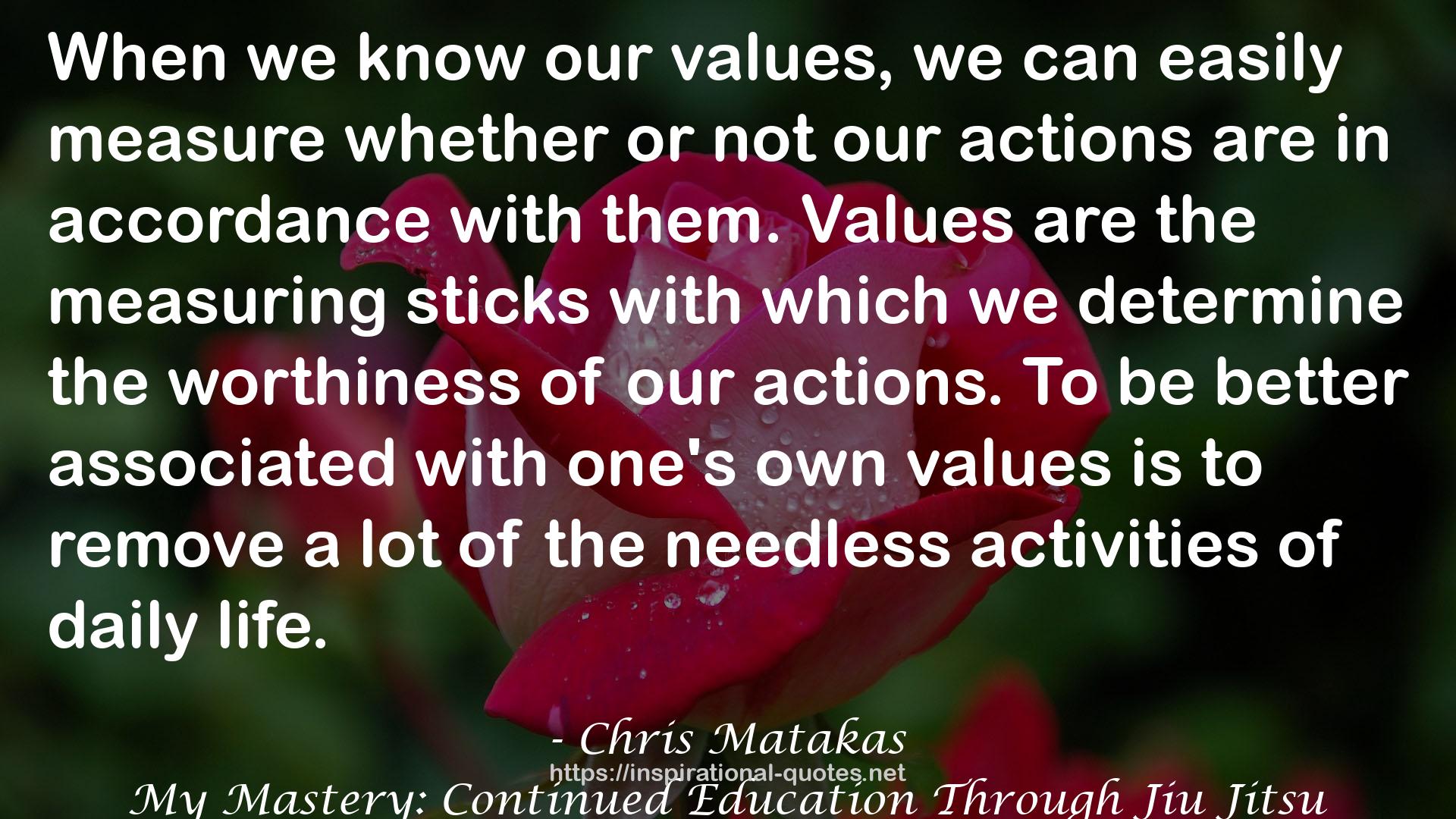 one's own values  QUOTES