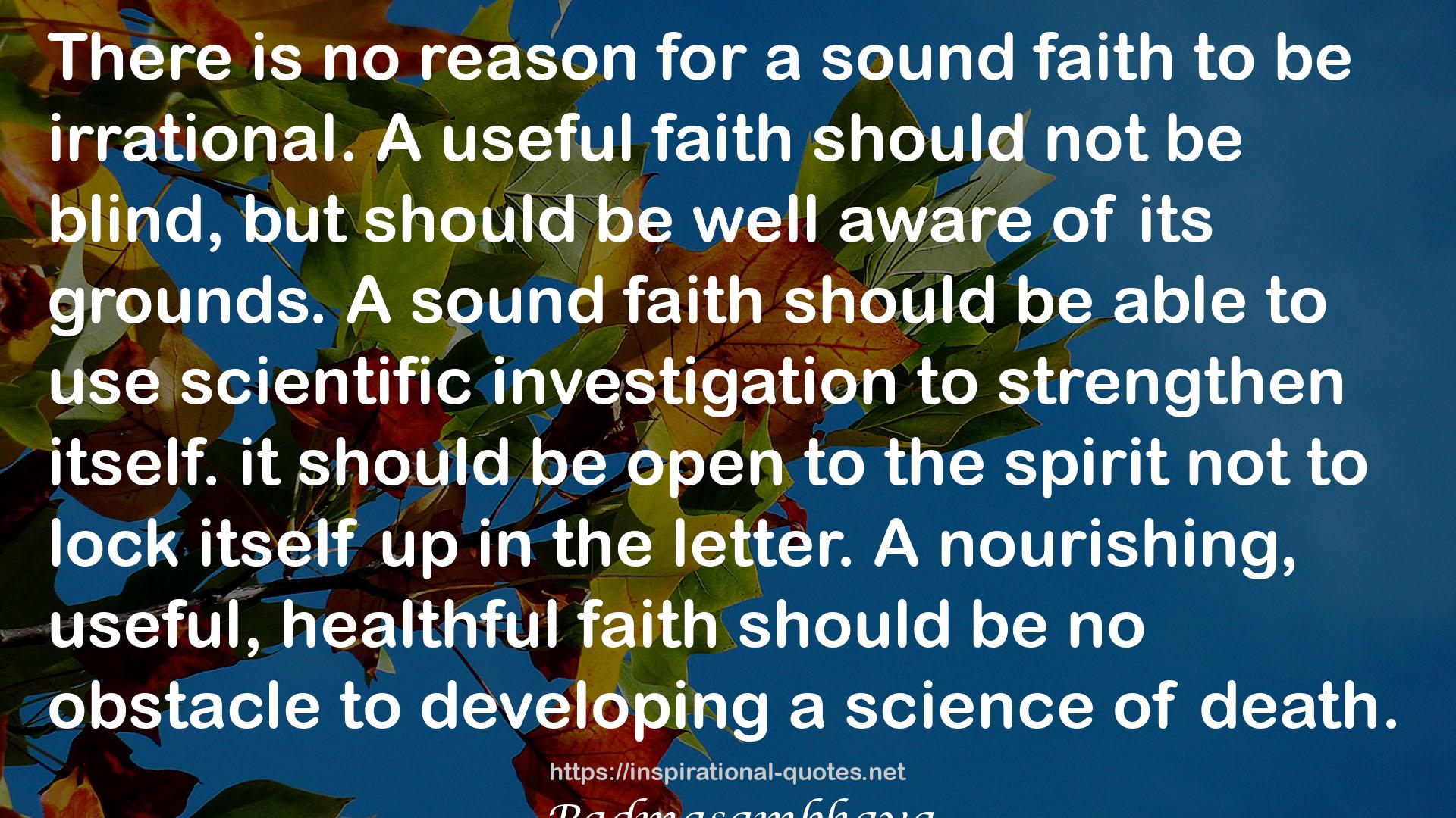 a sound faith  QUOTES