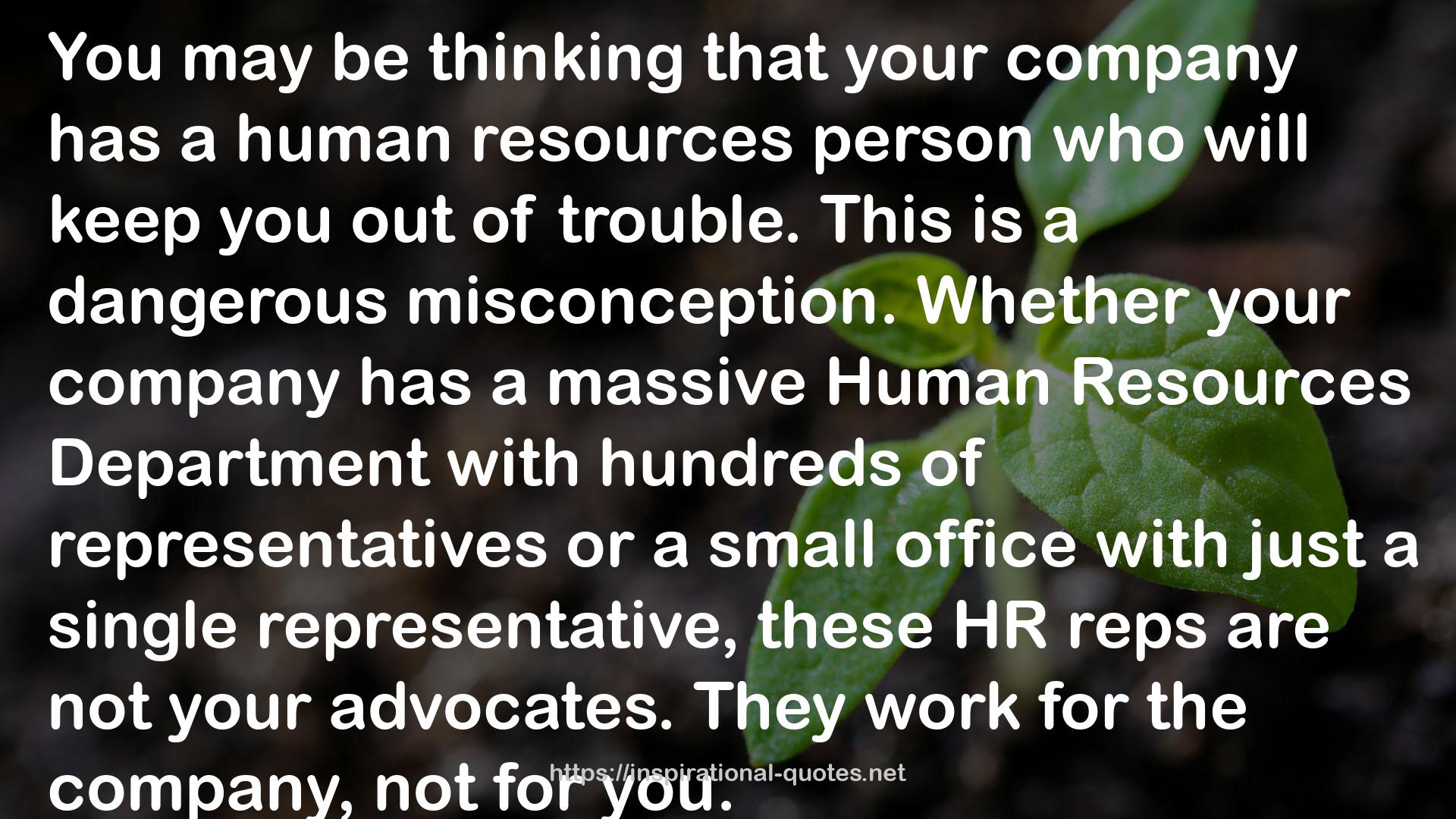 Human Resources Department  QUOTES