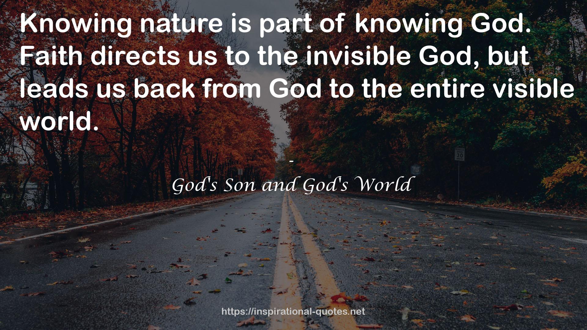 God's Son and God's World QUOTES