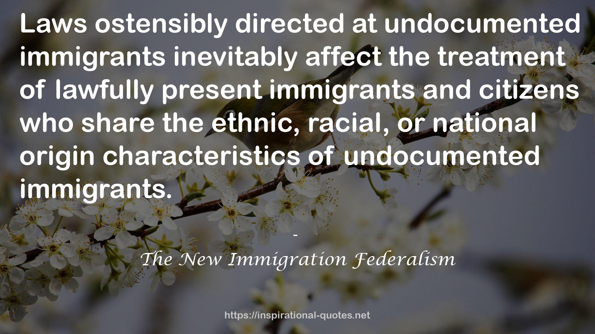 The New Immigration Federalism QUOTES